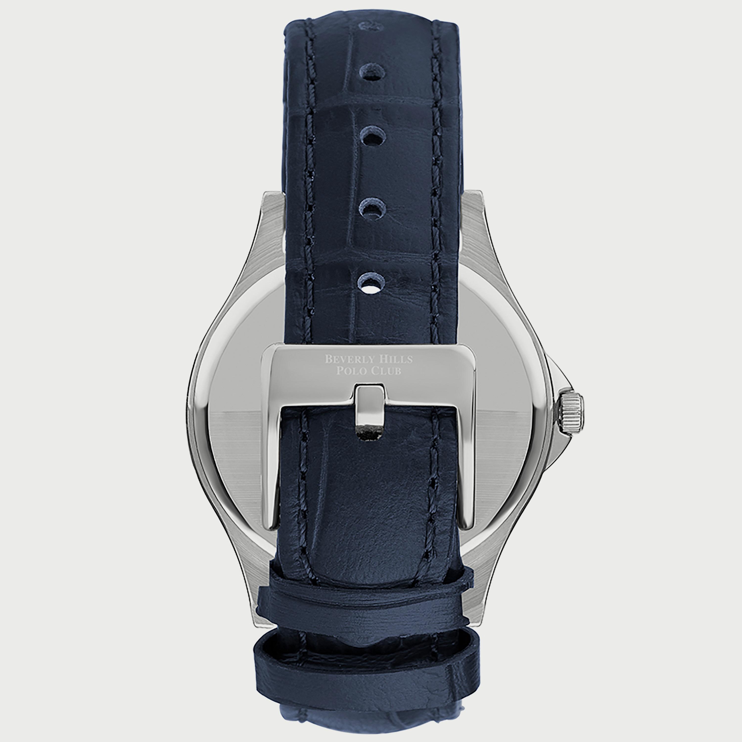  BP3240X.399 "ساعة" أنالوج من بيفرلي هيلز بولو كلوب بعقارب وسوار جلدي ازرق للرجال-men-watchesandjewellery-watches-image-3