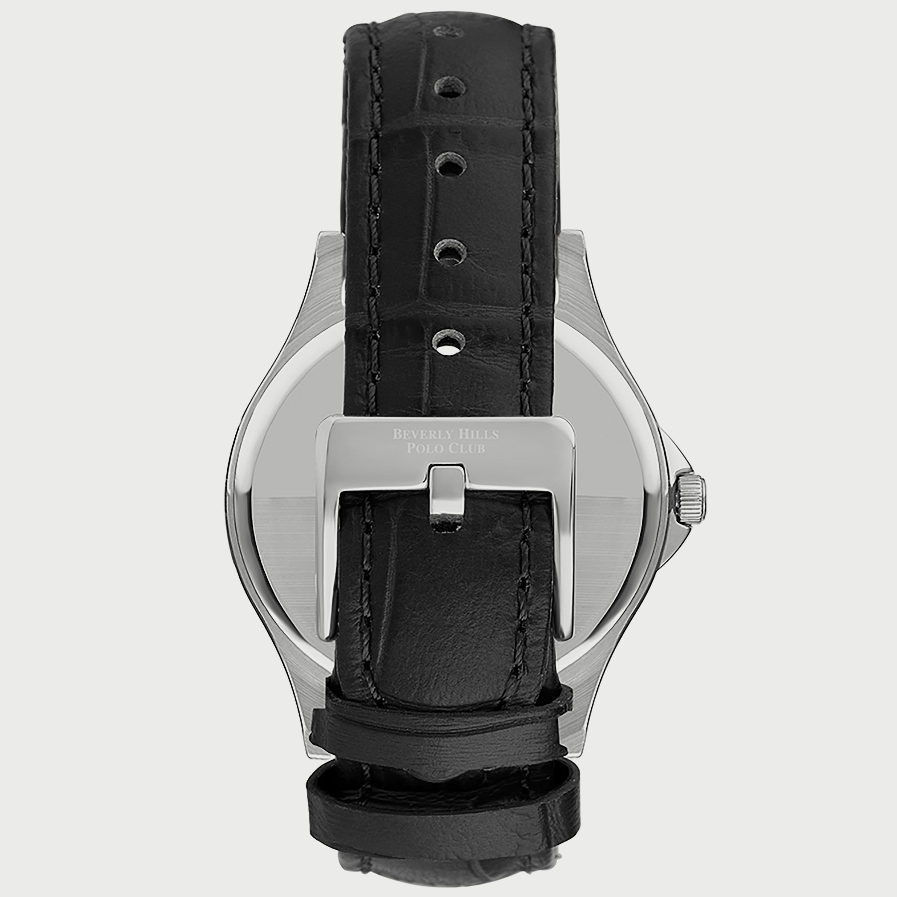  BP3240X.351 "ساعة" أنالوج من بيفرلي هيلز بولو كلوب بعقارب وسوار جلدي أسود للرجال-men-watchesandjewellery-watches-image-3