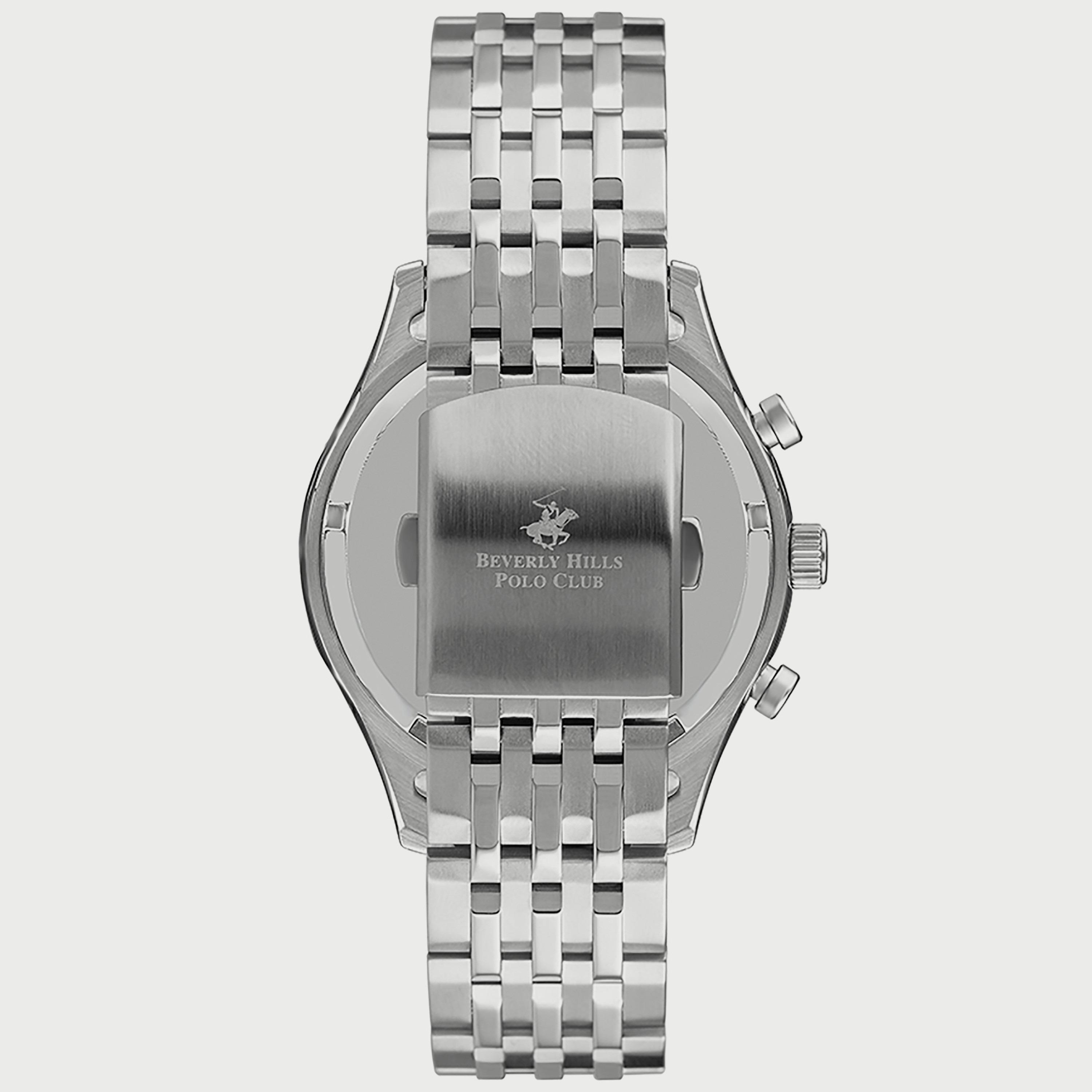  BP3249X.390 "ساعة" كرونوغراف من بيفرلي هيلز بولو كلوب بعقارب وسوار معدني فضي للرجال-men-watchesandjewellery-watches-image-3