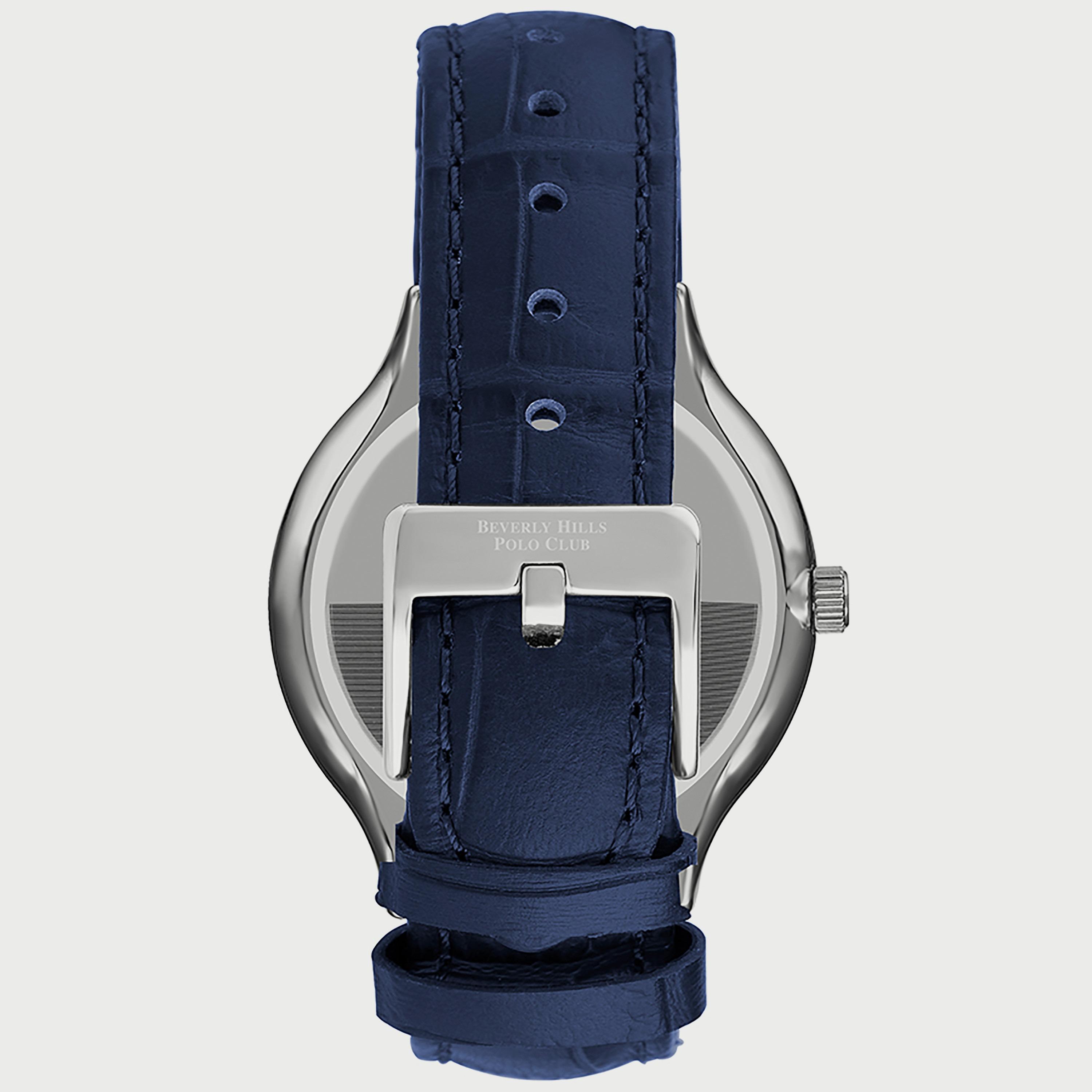  BP3260X.499 "ساعة" أنالوج من بيفرلي هيلز بولو كلوب بعقارب وسوار جلدي ازرق للرجال-men-watchesandjewellery-watches-image-3