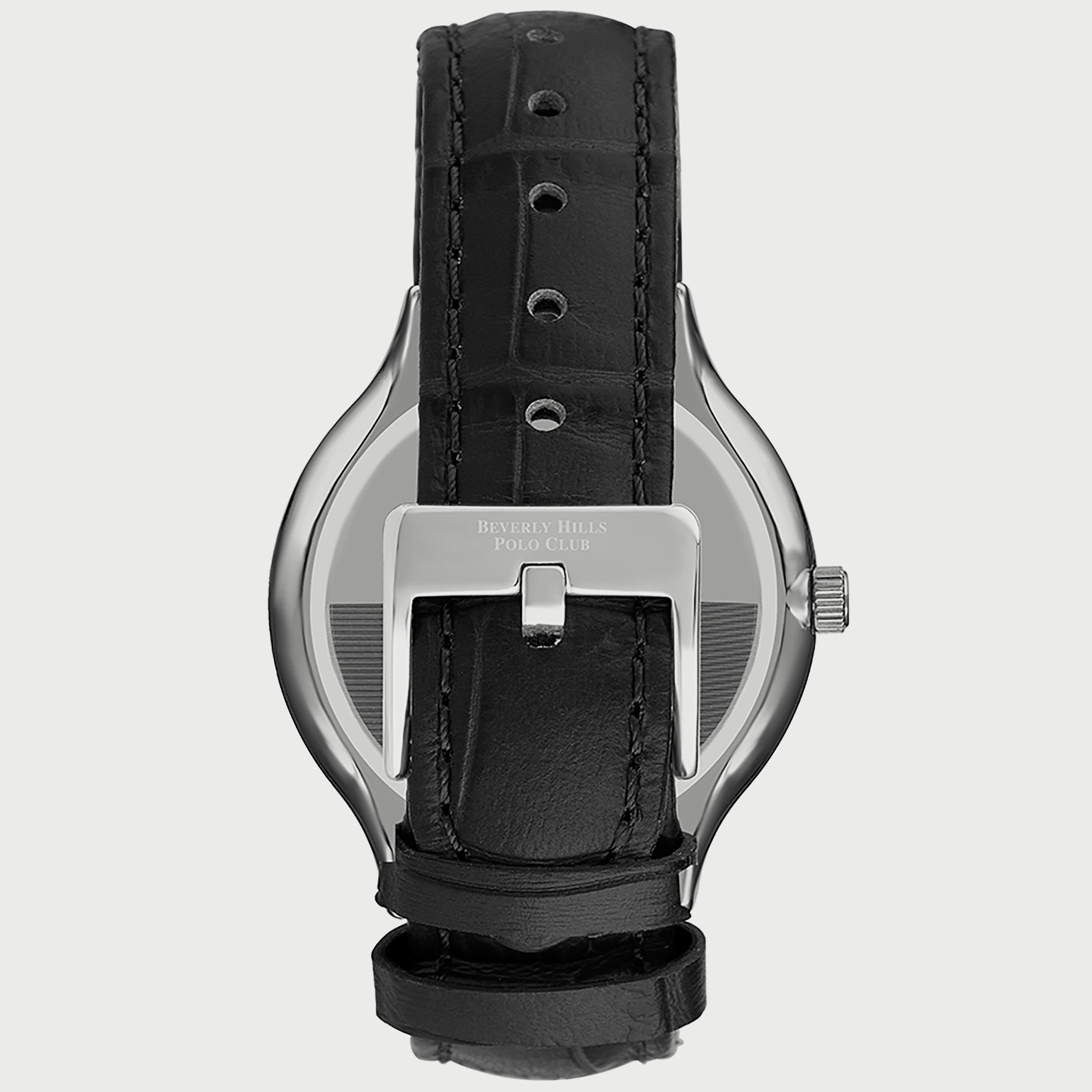  BP3260X.351 "ساعة" أنالوج من بيفرلي هيلز بولو كلوب بعقارب وسوار جلدي أسود للرجال-men-watchesandjewellery-watches-image-3