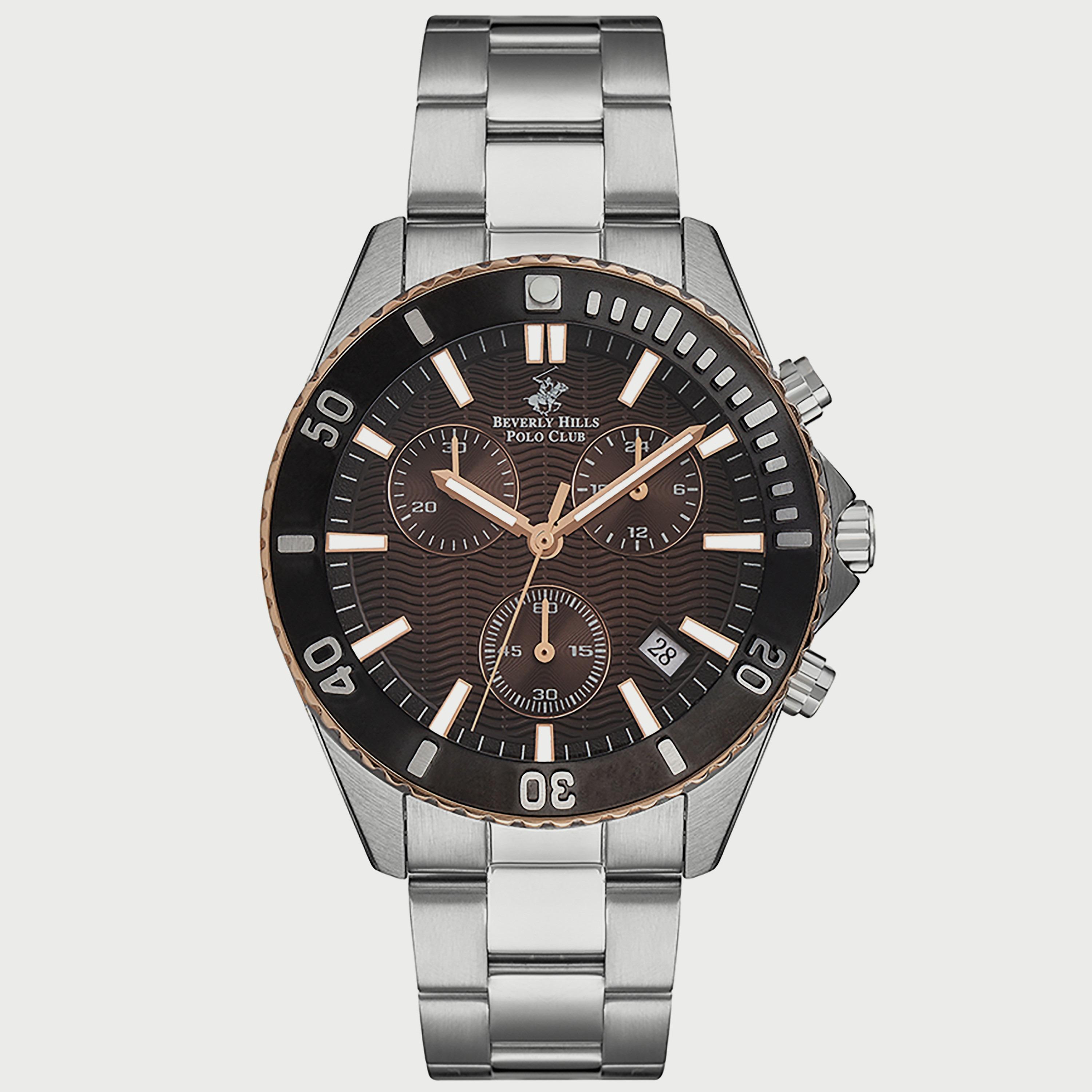  BP3276X.540 "ساعة" كرونوغراف من بيفرلي هيلز بولو كلوب بعقارب وسوار معدني فضي للرجال-men-watchesandjewellery-watches-image-1