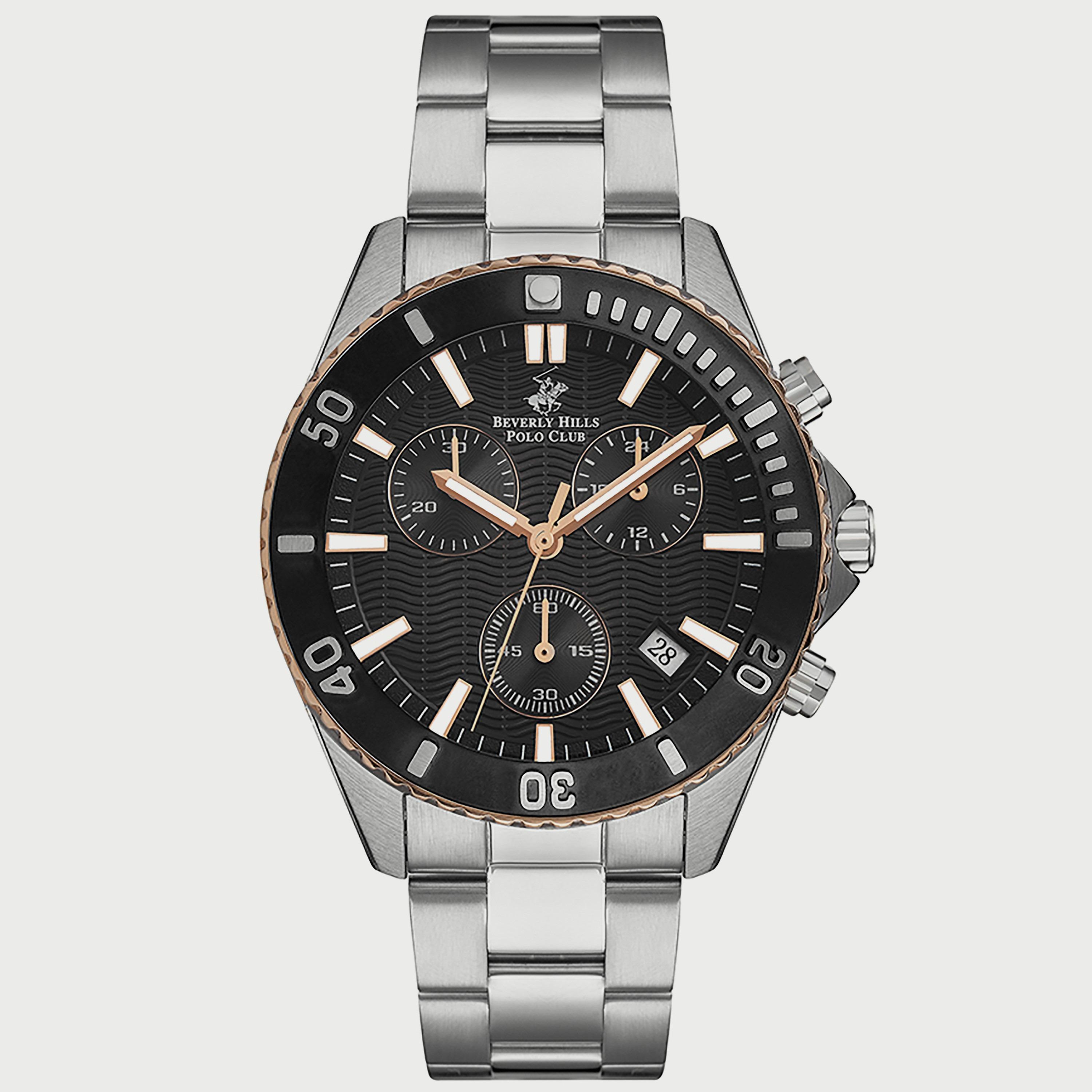  BP3276X.550 "ساعة" كرونوغراف من بيفرلي هيلز بولو كلوب بعقارب وسوار معدني فضي للرجال-men-watchesandjewellery-watches-image-1
