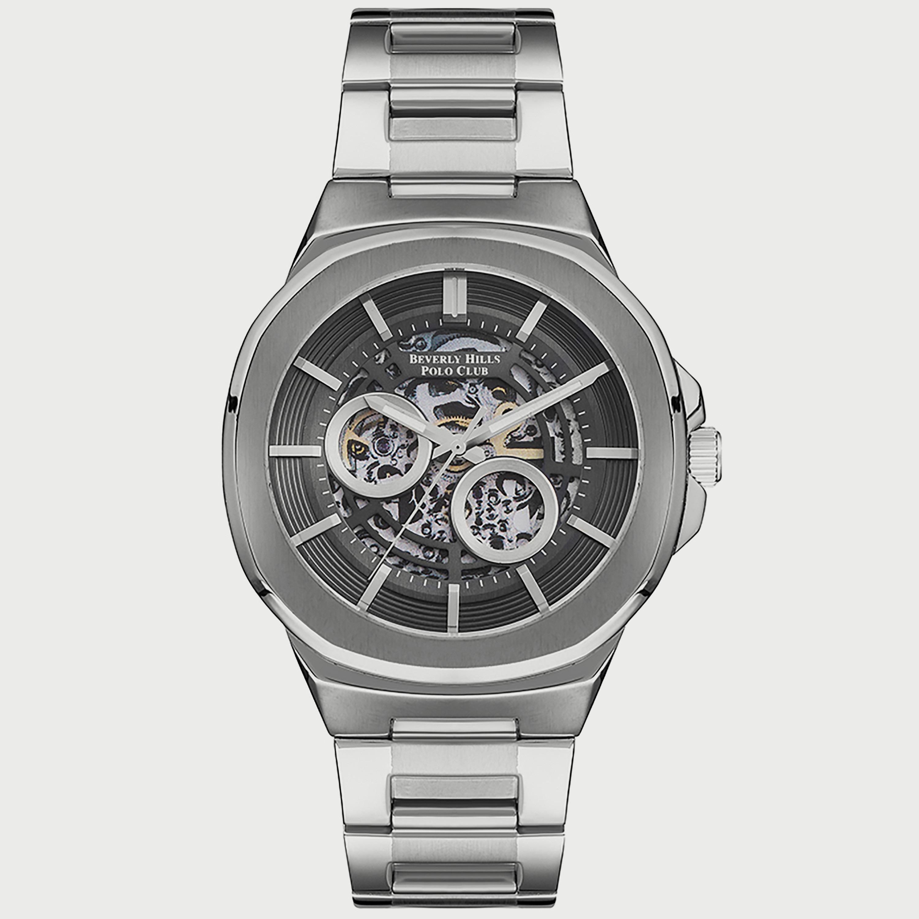 Beverly Hills Polo Club Men's Silver Automatic Metal Strap Watch BP3279X.350-men-watchesandjewellery-watches-image-1