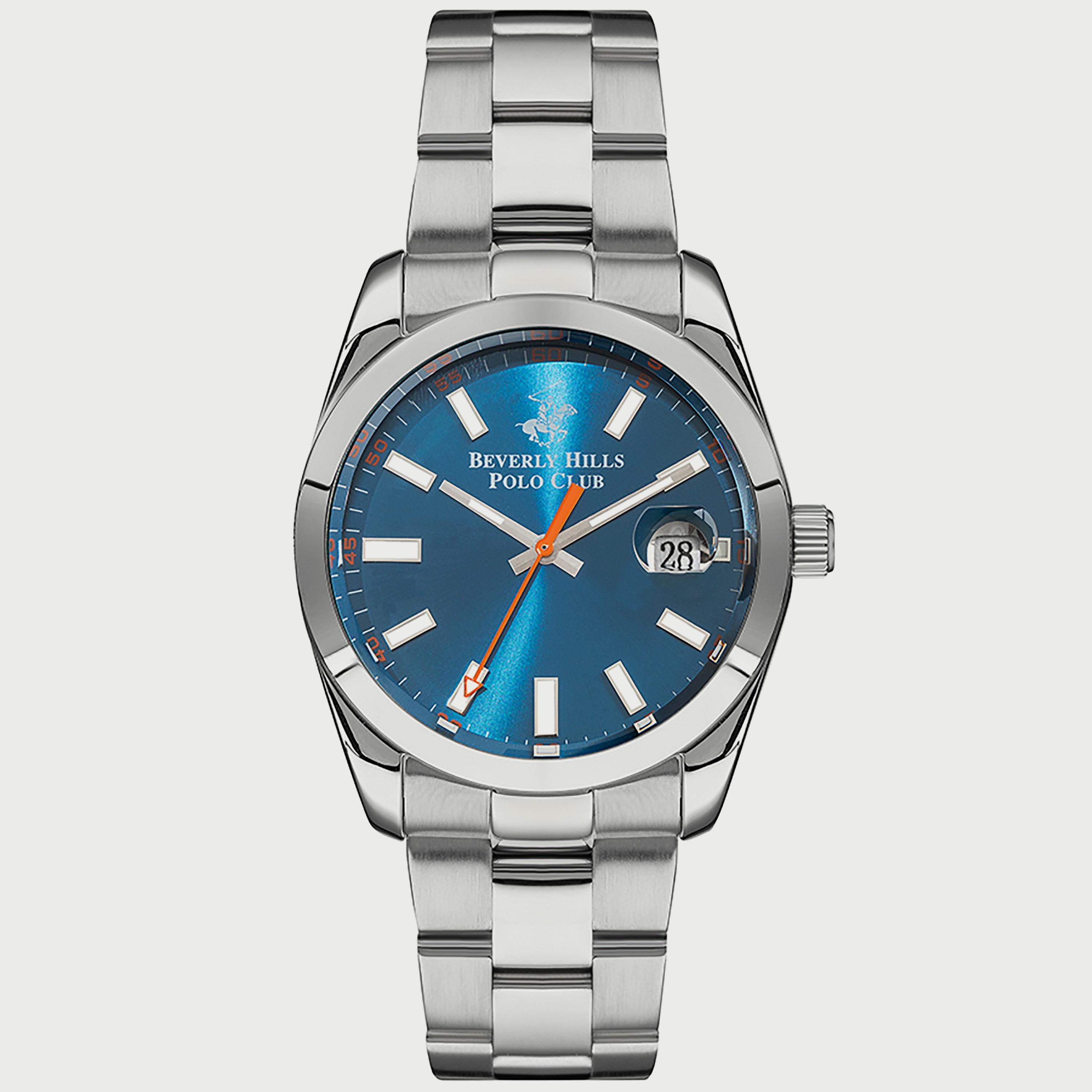  BP3288X.390 "ساعة" أنالوج من بيفرلي هيلز بولو كلوب للرجال بسوار معدني فضي-men-watchesandjewellery-watches-image-1