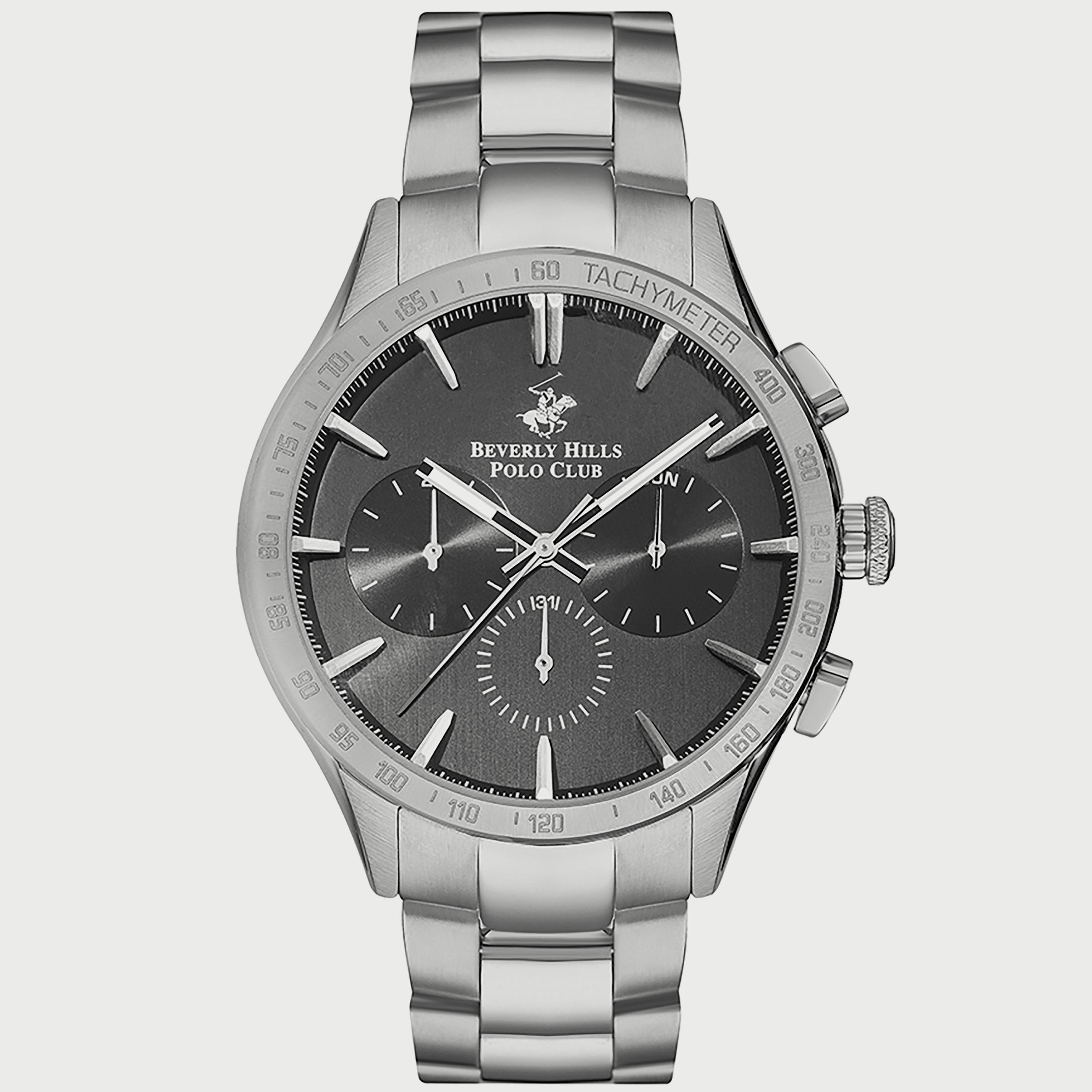  BP3250X.350 "ساعة" كرونوغراف من بيفرلي هيلز بولو كلوب بعقارب وسوار معدني فضي للرجال-men-watchesandjewellery-watches-image-1