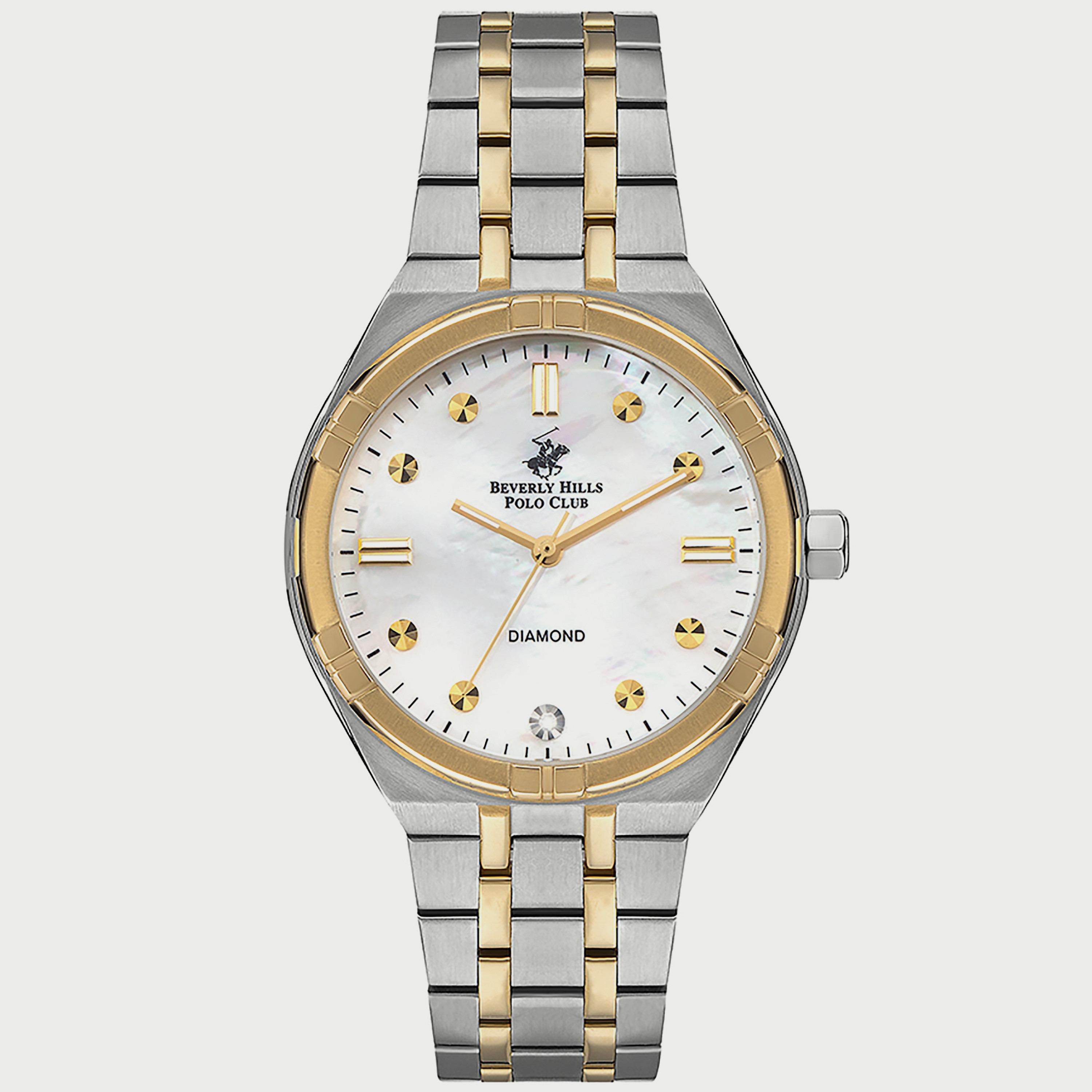  BP3274X.220 "ساعة" أنالوج من بيفرلي هيلز بولو كلوب للنساء بسوار معدني فضي وذهبي-women-watchesandjewellery-watches-image-1