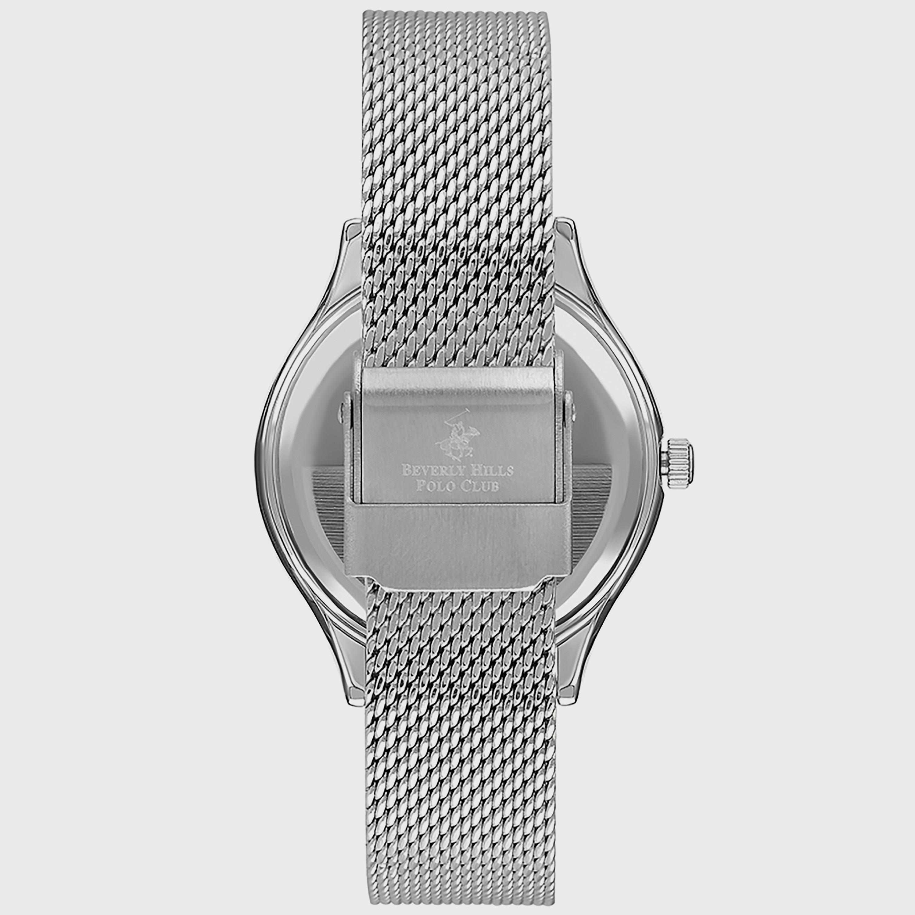  BP3167C.320 ساعة أنالوج من بيفرلي هيلز بولو كلوب للنساء بسوار شبكي فضي-women-watchesandjewellery-watches-image-3