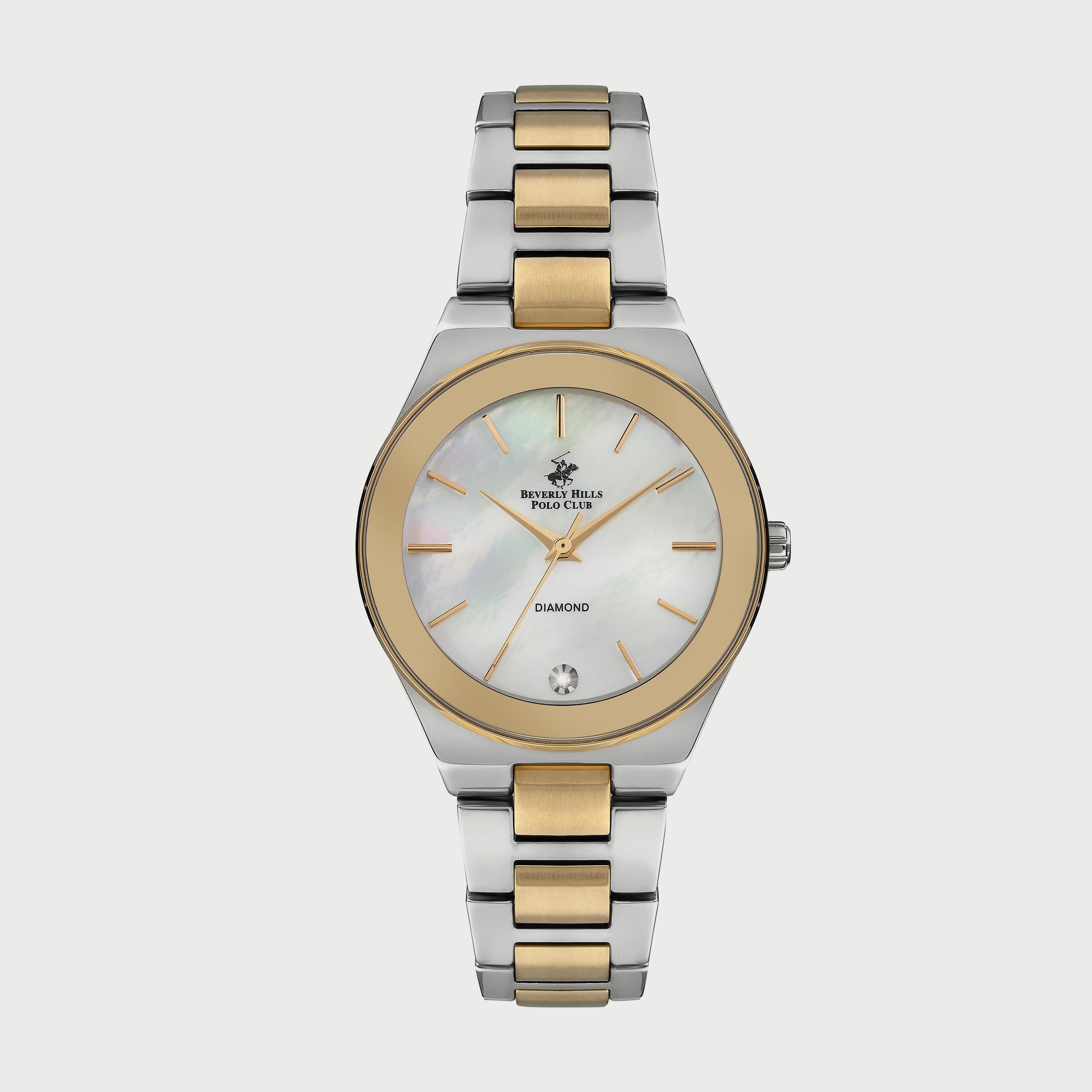 BP3229X.220 ساعة أنالوج من بيفرلي هيلز بولو كلوب للنساء بسوار معدني فضي وذهبي-women-watchesandjewellery-watches-image-1
