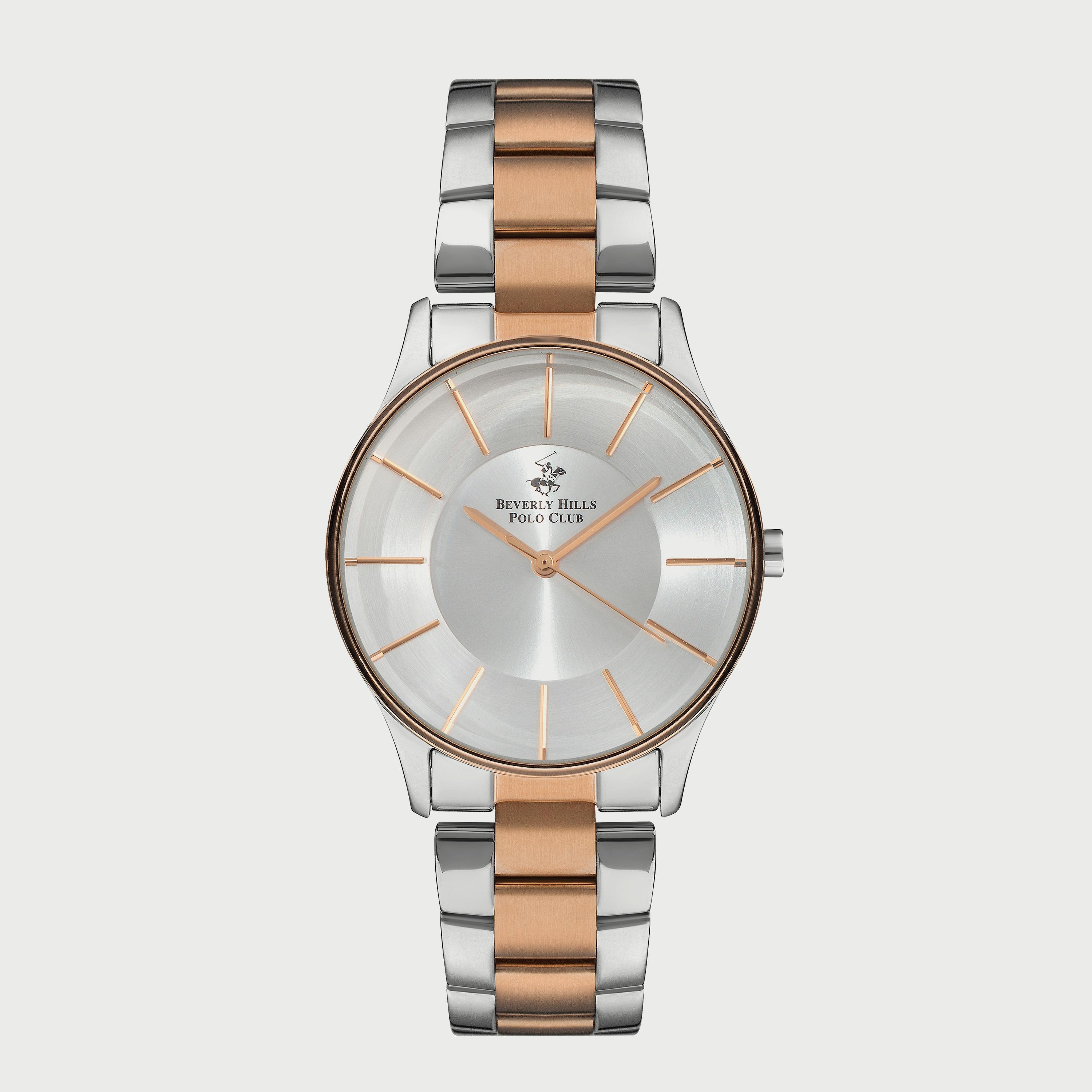  BP3286X.530 ساعة أنالوج من بيفرلي هيلز بولو كلوب للنساء بسوار معدني فضي وذهبي وردي-women-watchesandjewellery-watches-image-1