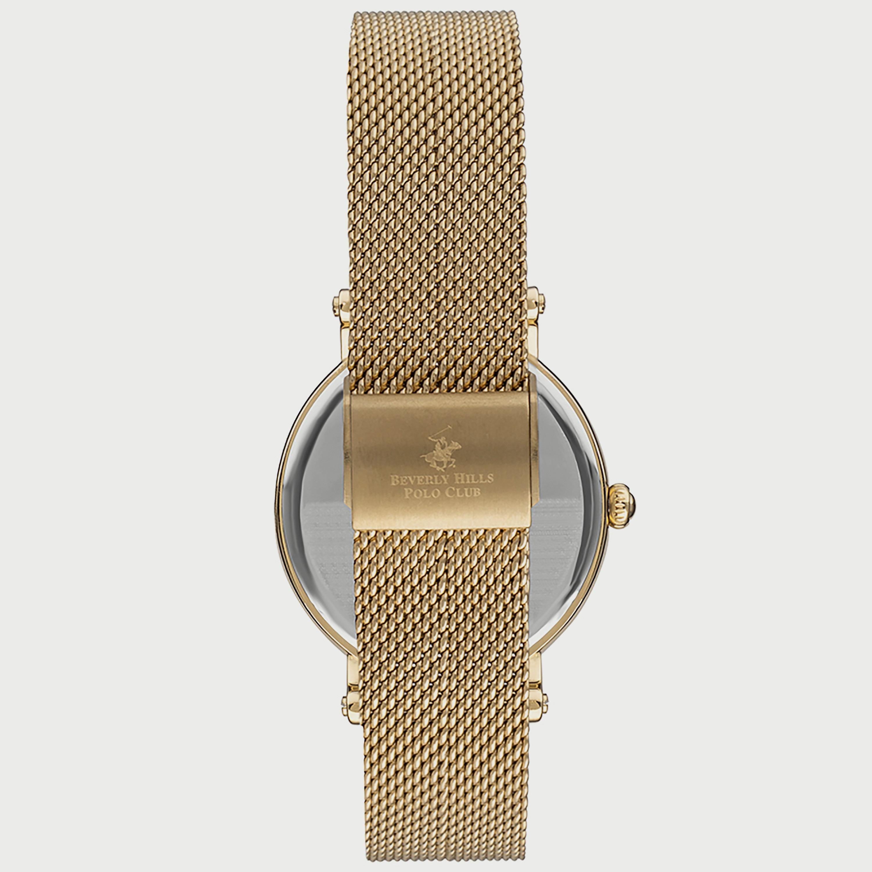 Beverly Hills Polo Club Women's Gold Analog Mesh Strap Watch -BP3252X.120-women-watchesandjewellery-watches-image-3