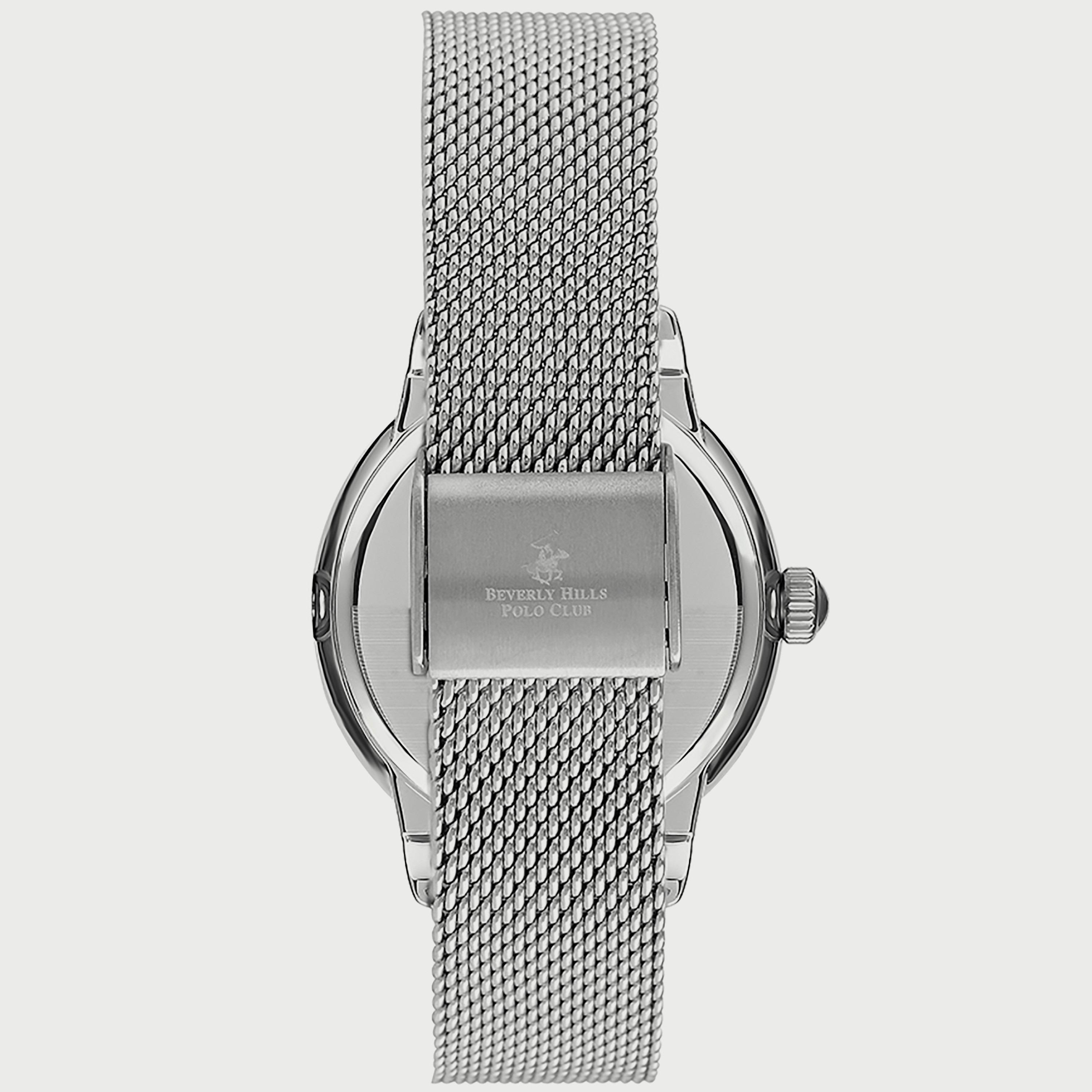  BP3292X.390 ساعة أنالوج من بيفرلي هيلز بولو كلوب للنساء بسوار شبكي فضي-women-watchesandjewellery-watches-image-3