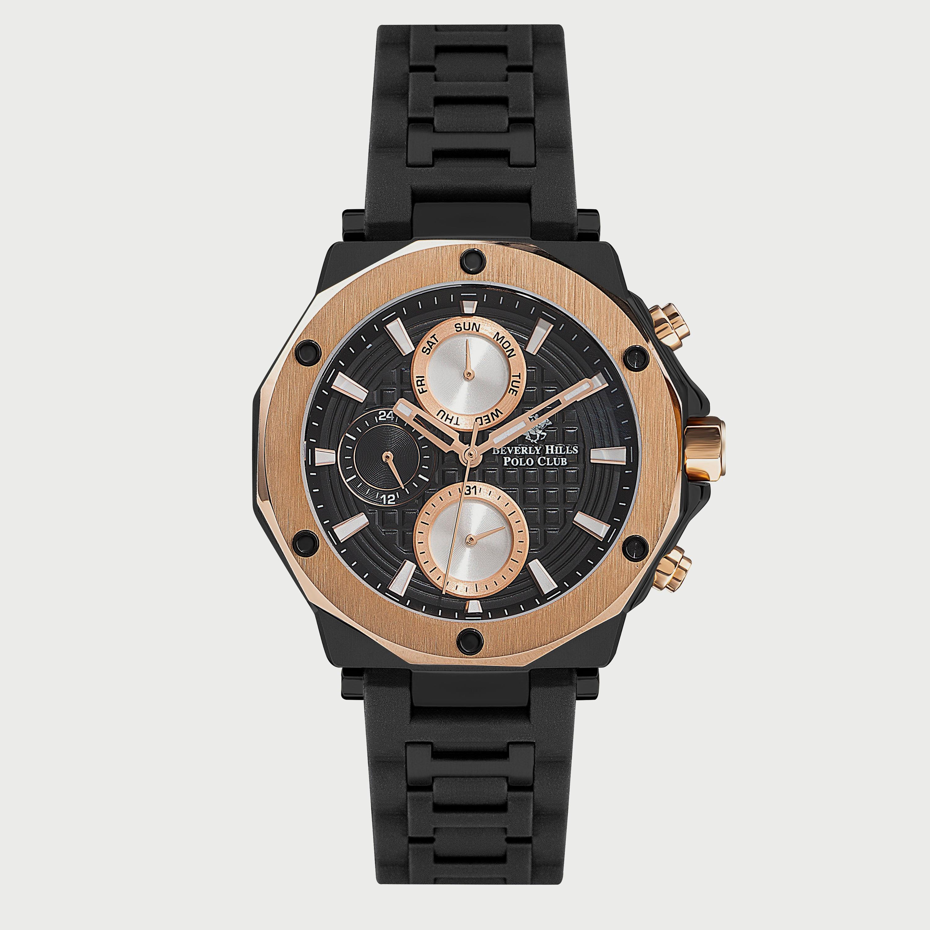 Beverly Hills Polo Club Men's Black Chronograph Silicone Strap Watch -BP3152X.851-men-watchesandjewellery-watches-image-1