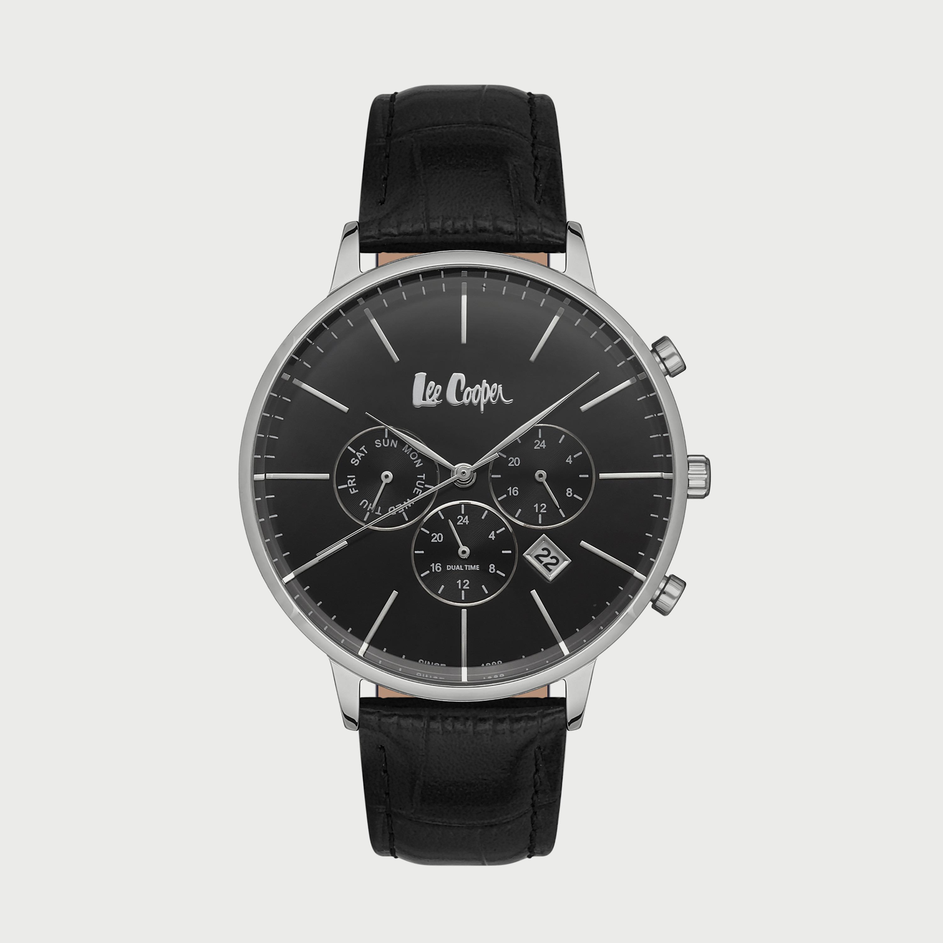  LC06916.351 ساعة لي كوبر للرجال بسوار اسود مع كرونوغراف جلدي-men-watchesandjewellery-watches-image-1