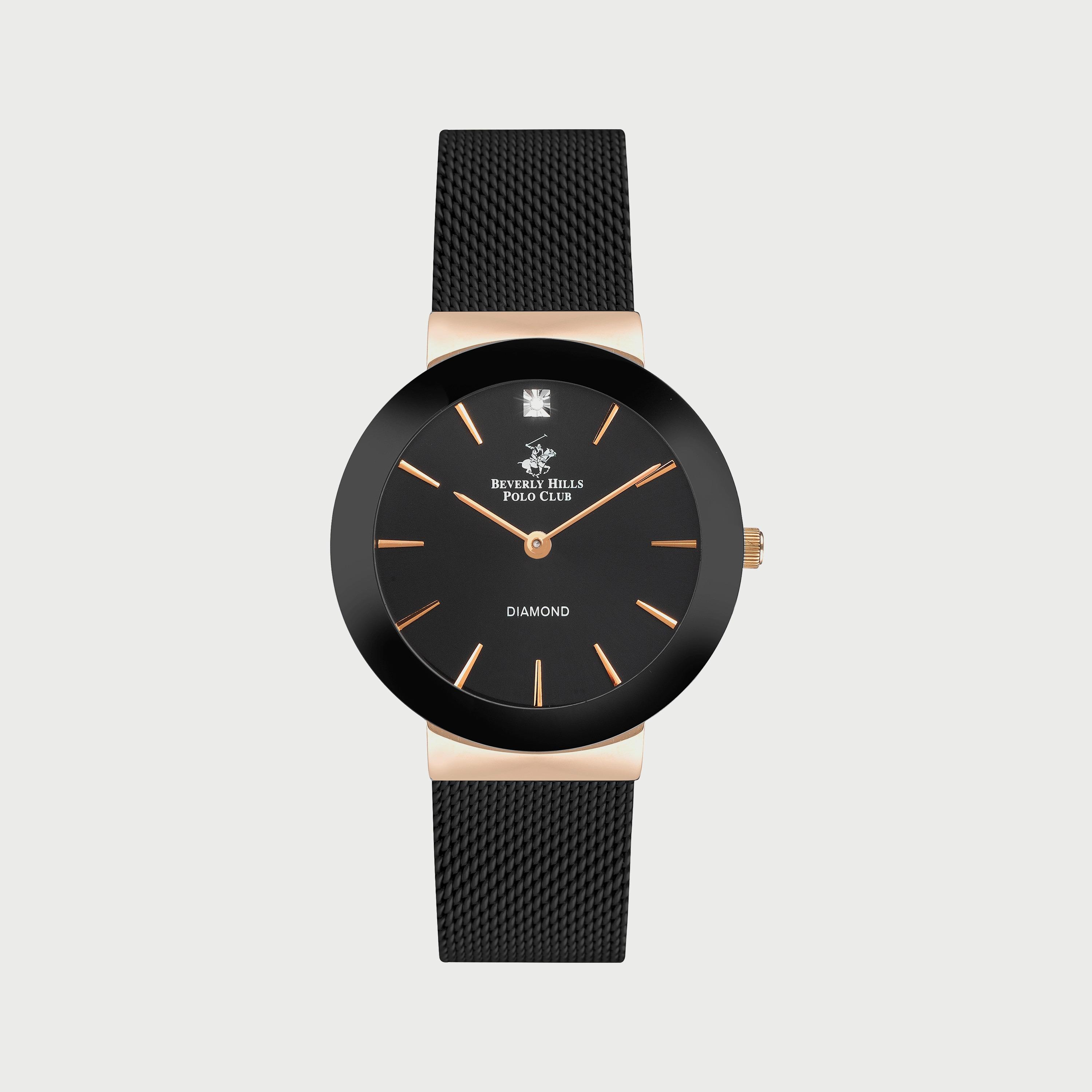  BP3246X.850 ساعة بيفرلي هيلز بولو كلوب ذو أنالوج للنساء بسوار شبكي اسود -women-watchesandjewellery-watches-image-1