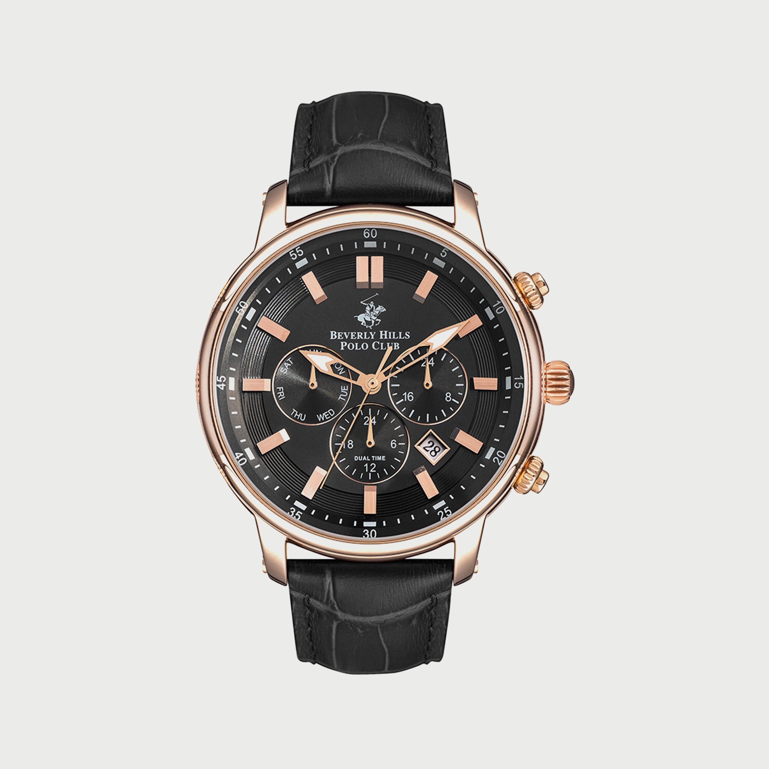 بيفرلي هيلز بولو كلوب ساعة للرجال كرونوغراف بسوار جلدي أسود BP3255X.451-men-watchesandjewellery-watches-image-1