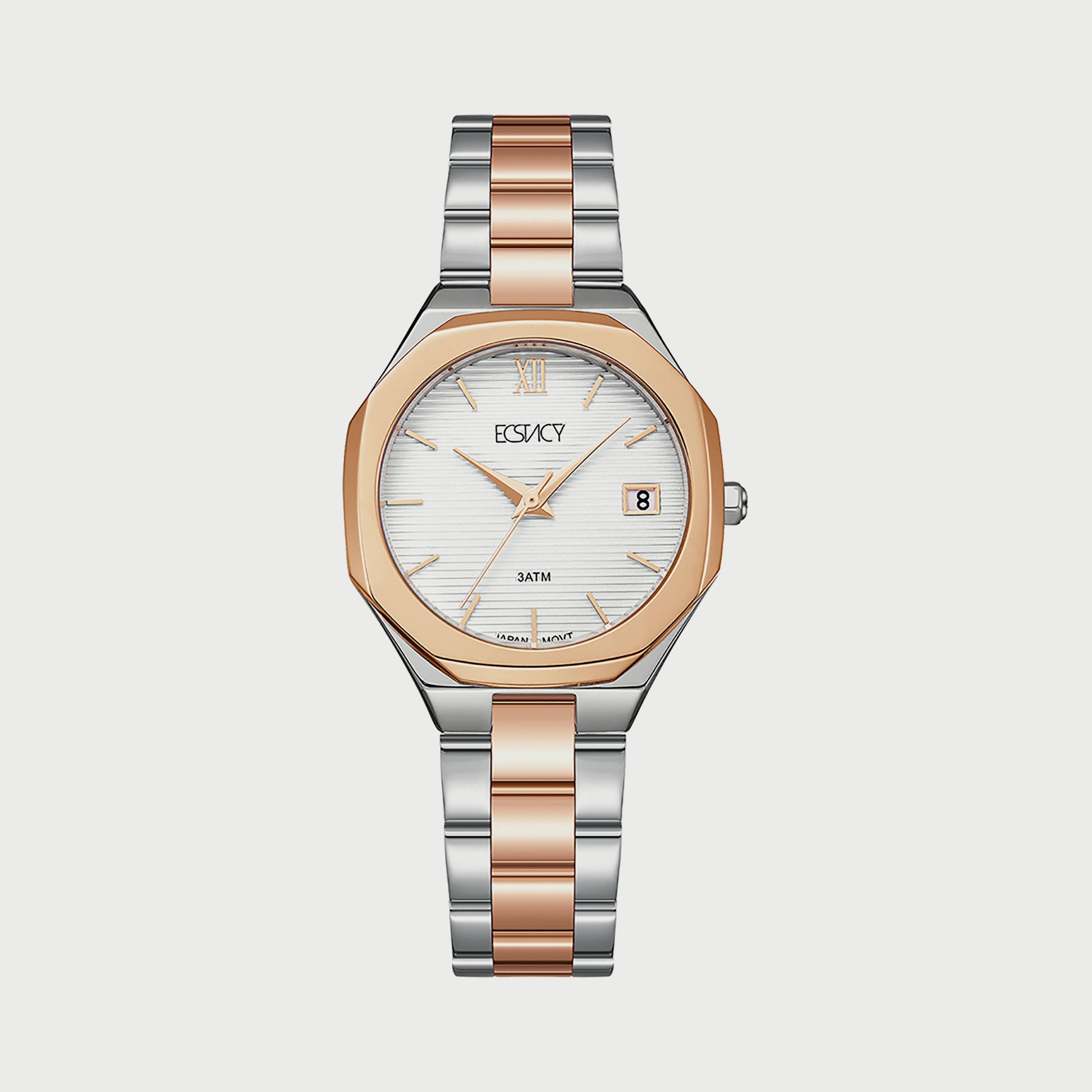 Ecstacy Women's Silver & Rose Gold Analog Stainless Steel Strap Watch E22503-KBKW-women-watchesandjewellery-watches-image-1