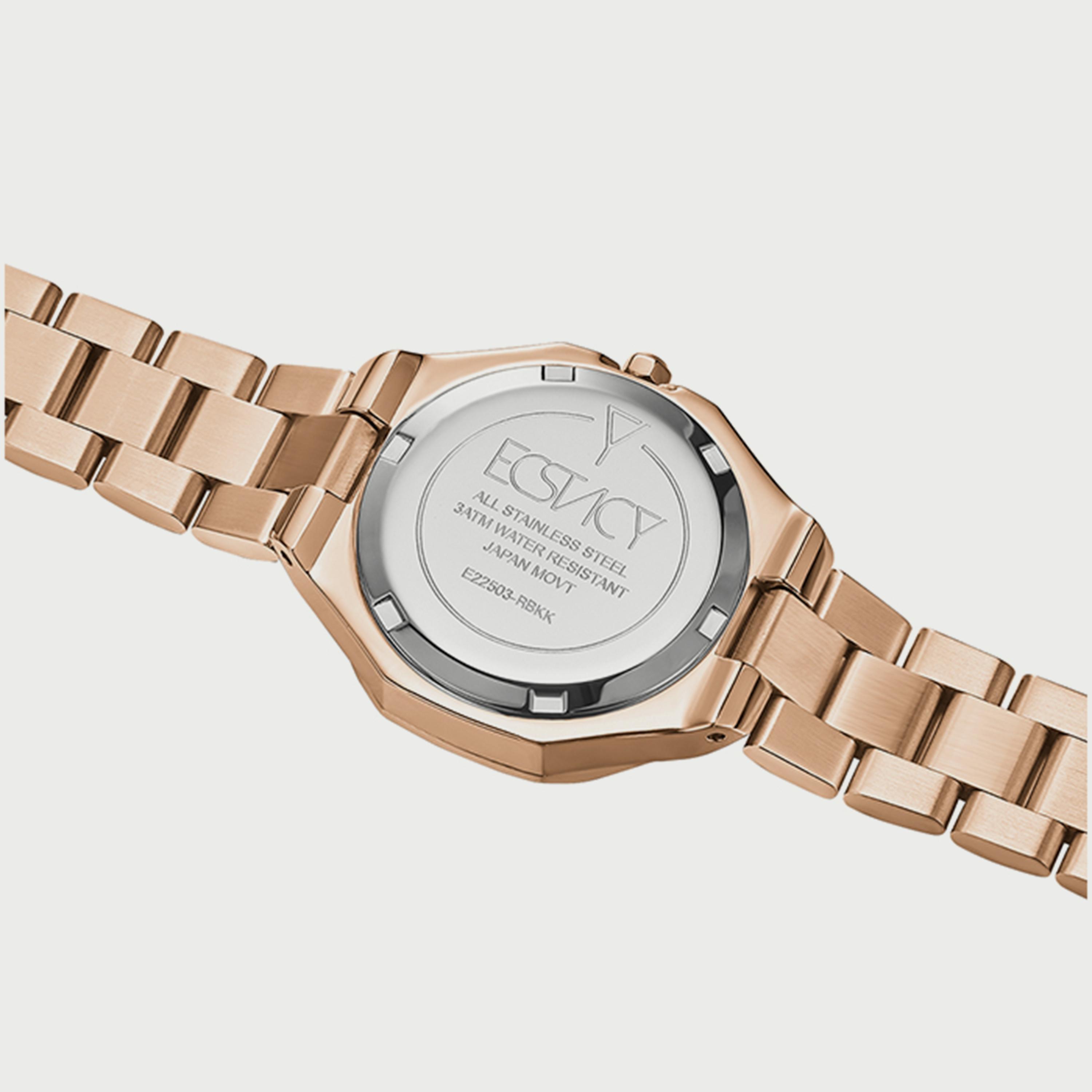  E22503-RBKK ساعة إكستاسي للنساء أنالوج بسوار  الستانلس ستيل الذهبي الوردي-women-watchesandjewellery-watches-image-3