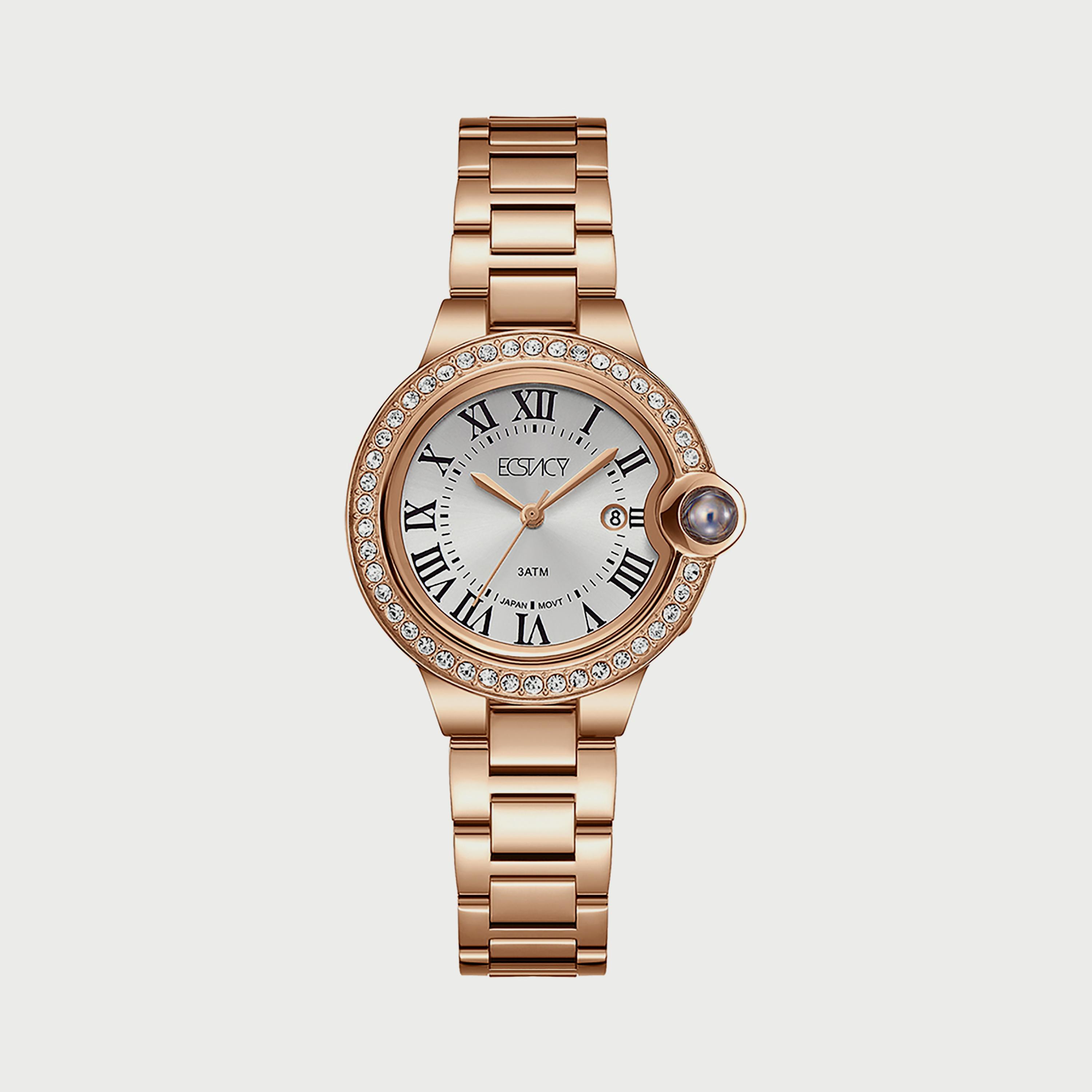  E22504-RBKW ساعة إكستاسي للنساء أنالوج بسوار  الستانلس ستيل الذهبي الوردي-women-watchesandjewellery-watches-image-1