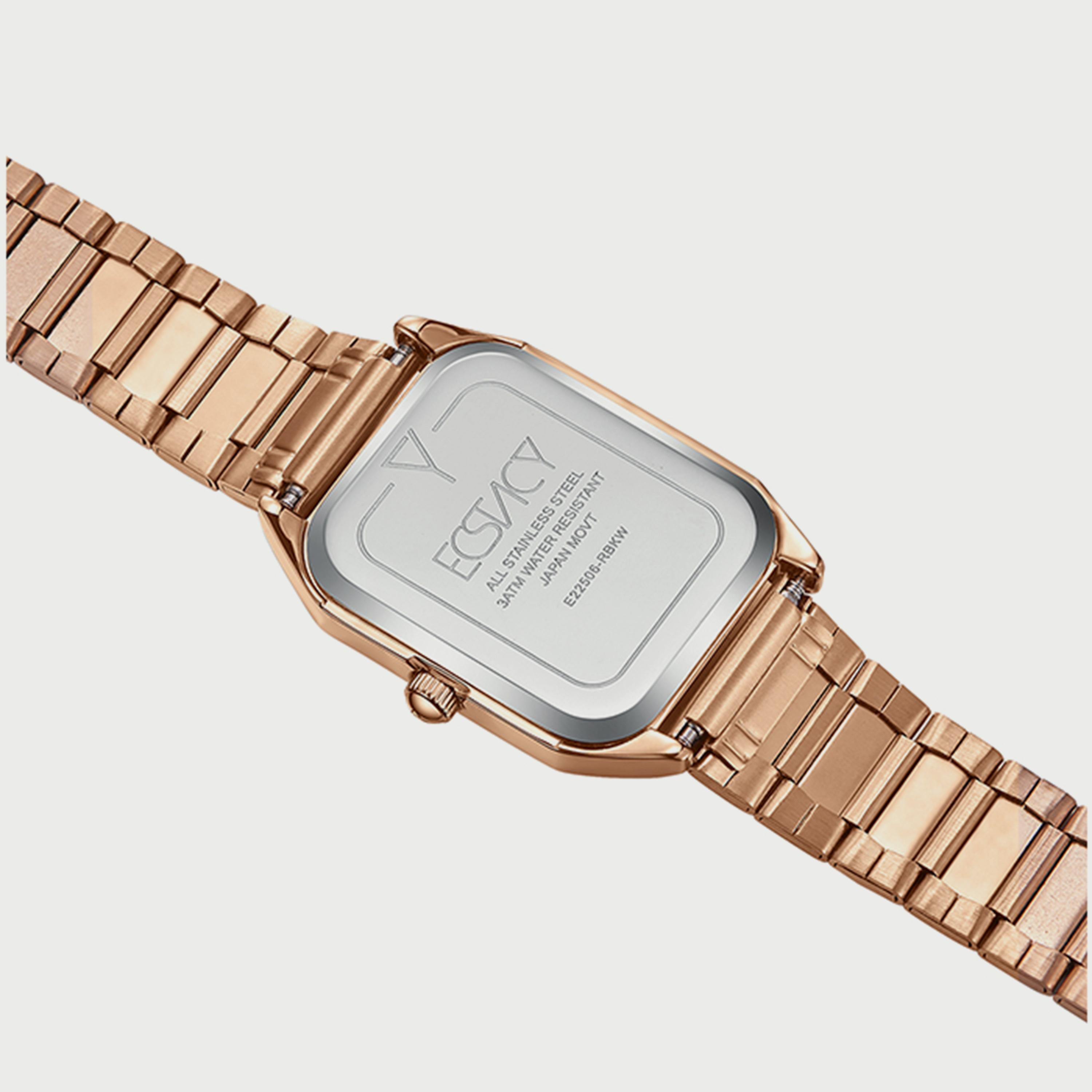  E22506-RBKW ساعة إكستاسي للنساء أنالوج بسوار  الستانلس ستيل الذهبي الوردي-women-watchesandjewellery-watches-image-3