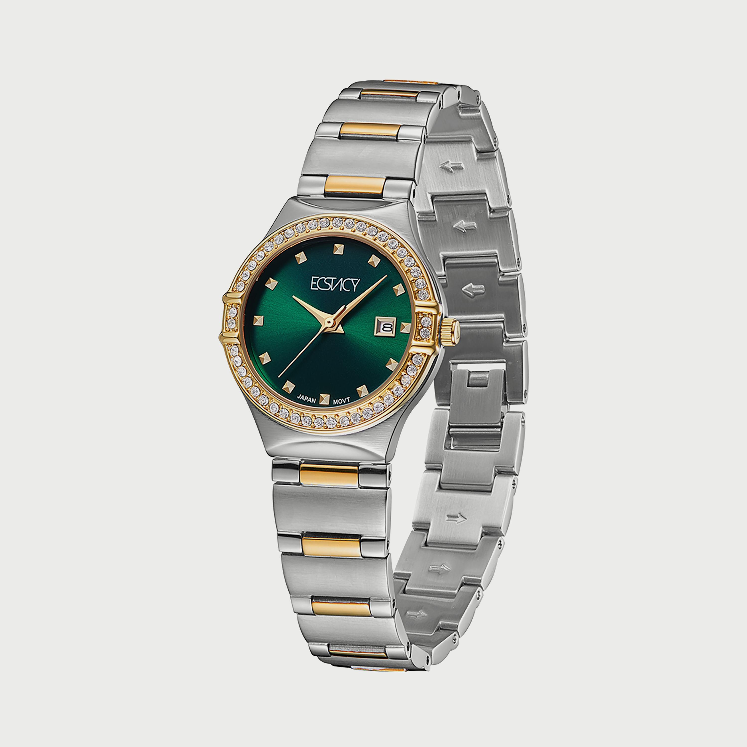 Ecstacy Women's Silver & Gold Analog Stainless Steel Strap Watch E6512-TBTH-women-watchesandjewellery-watches-image-2