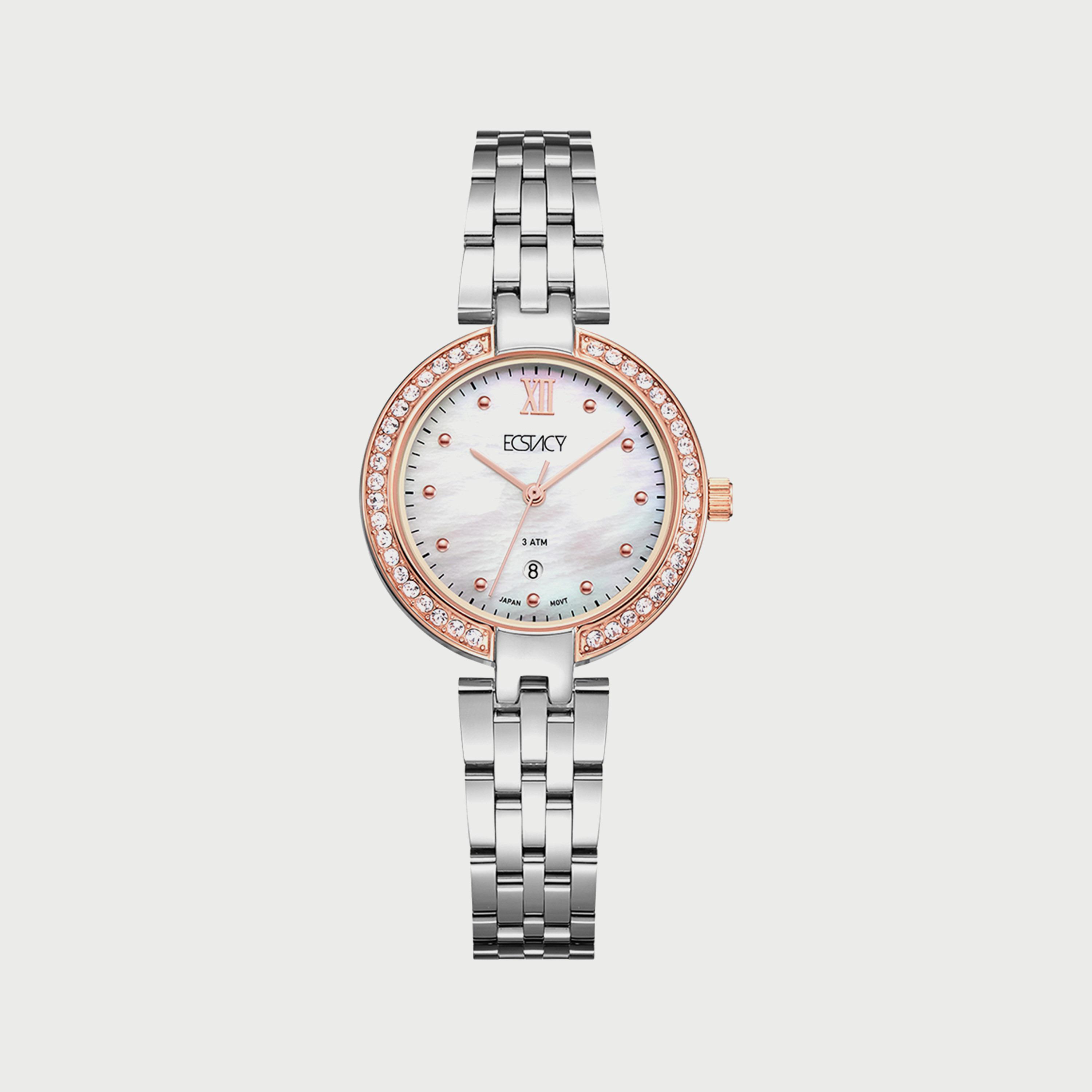 ساعة اكستاسي فضية انالوج بسوار ستانلس ستيل للنساء E8516-KBSM-women-watchesandjewellery-watches-image-1