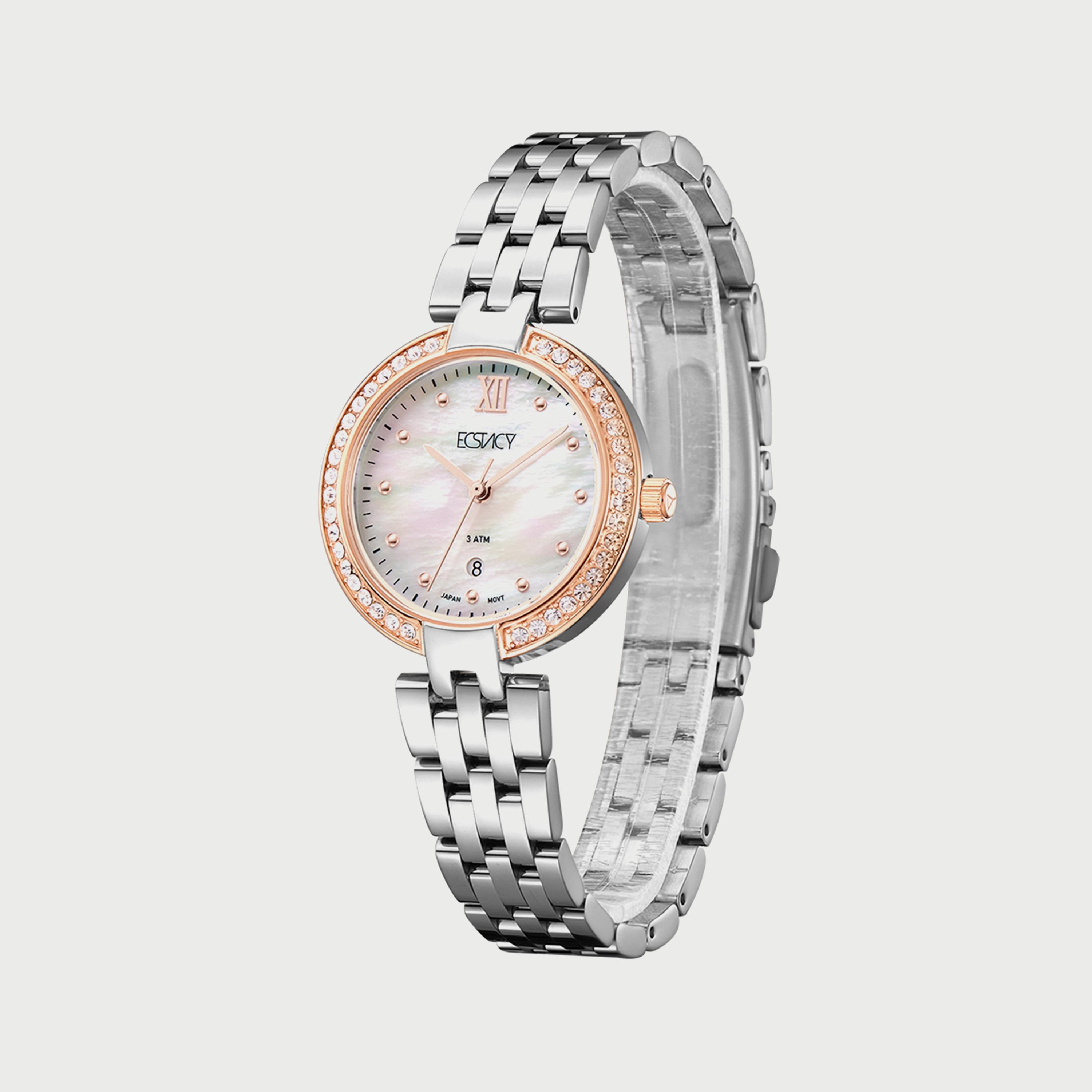 ساعة اكستاسي فضية انالوج بسوار ستانلس ستيل للنساء E8516-KBSM-women-watchesandjewellery-watches-image-2