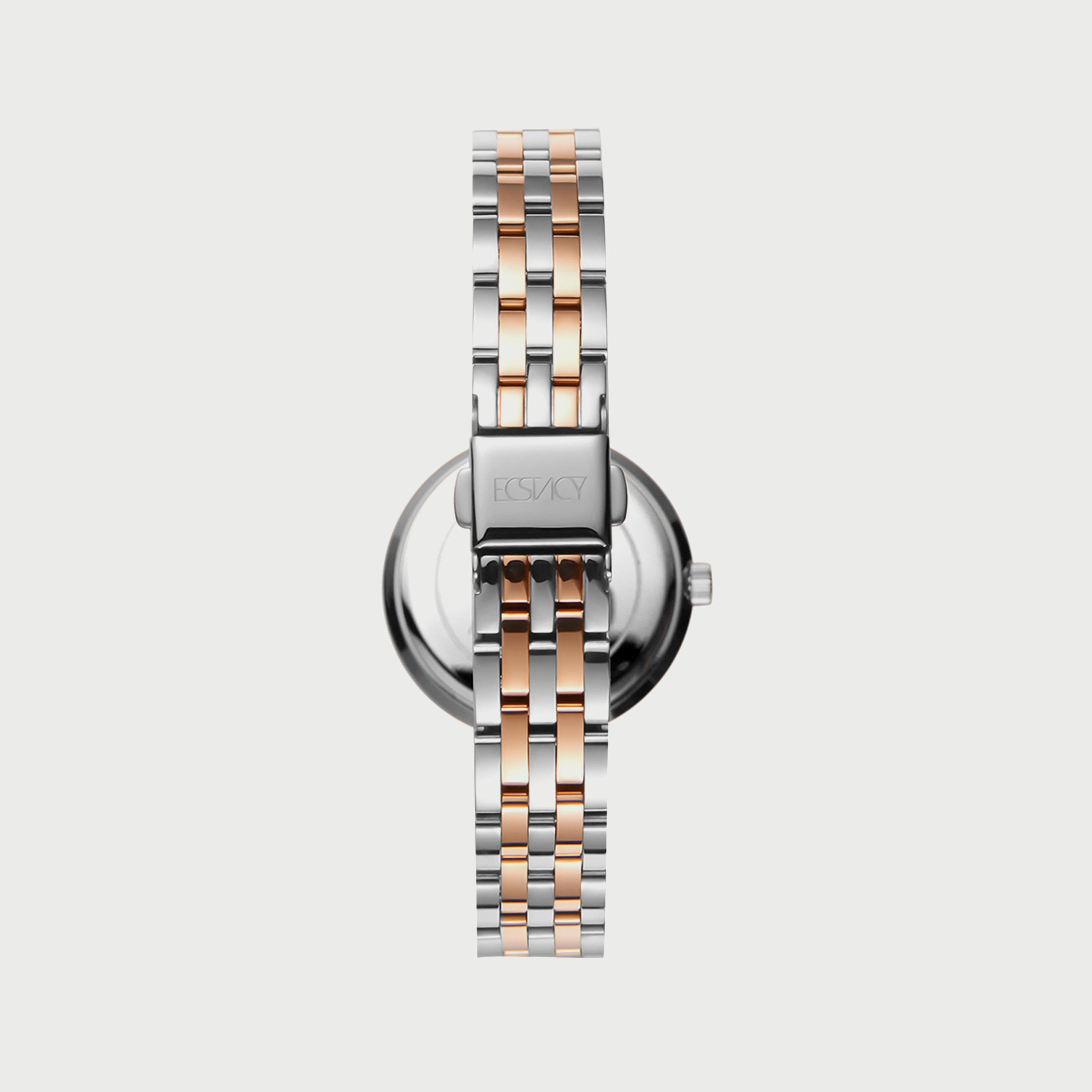 ساعة اكستاسي للنساء باللونين الفضي والذهبي الوردي وبسوار ستانلس ستيل E8516-KBKMB-women-watchesandjewellery-watches-image-3