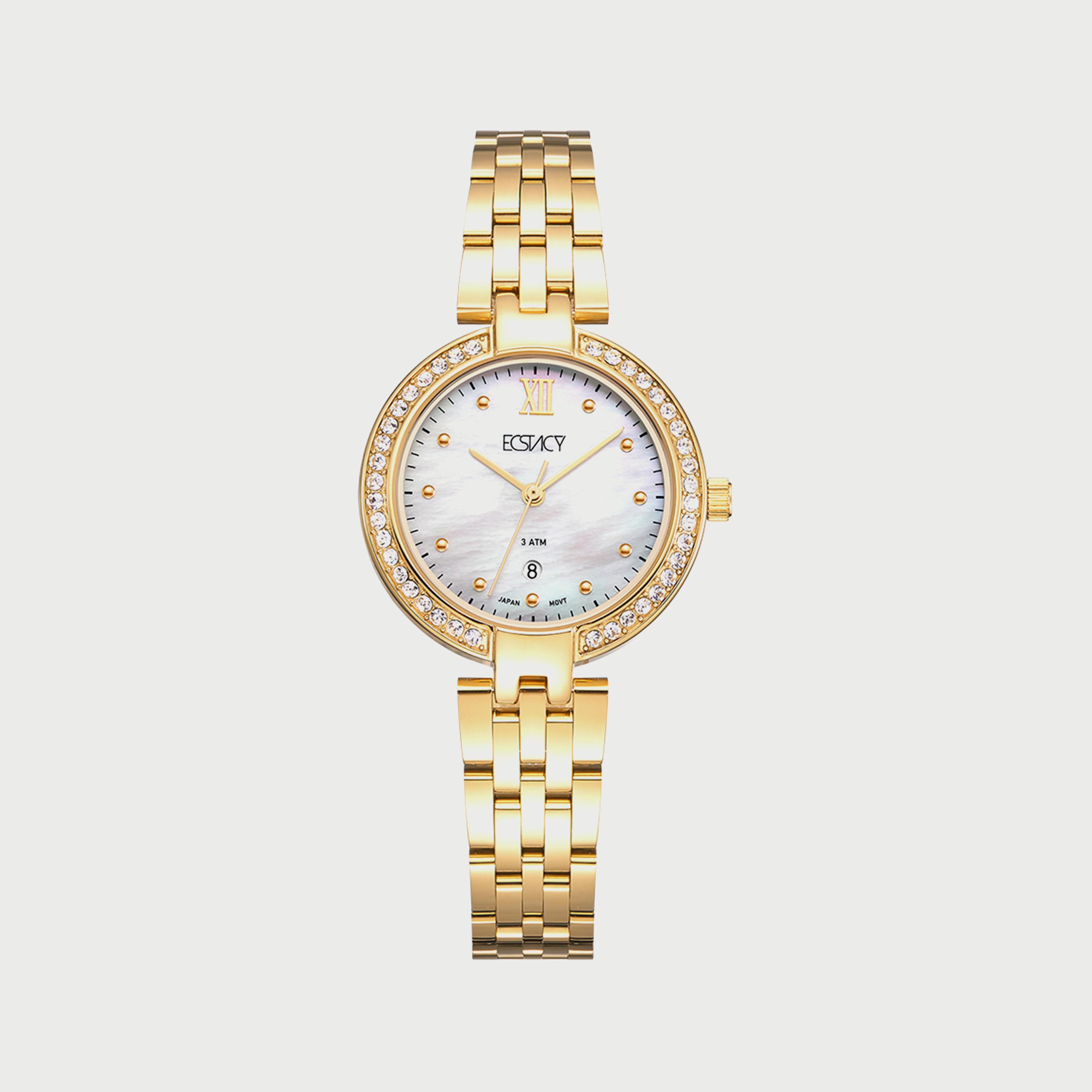 ساعة اكستاسي ذهبية انالوج بسوار ستانلس ستيل E8516-GBGM للنساء-women-watchesandjewellery-watches-image-1