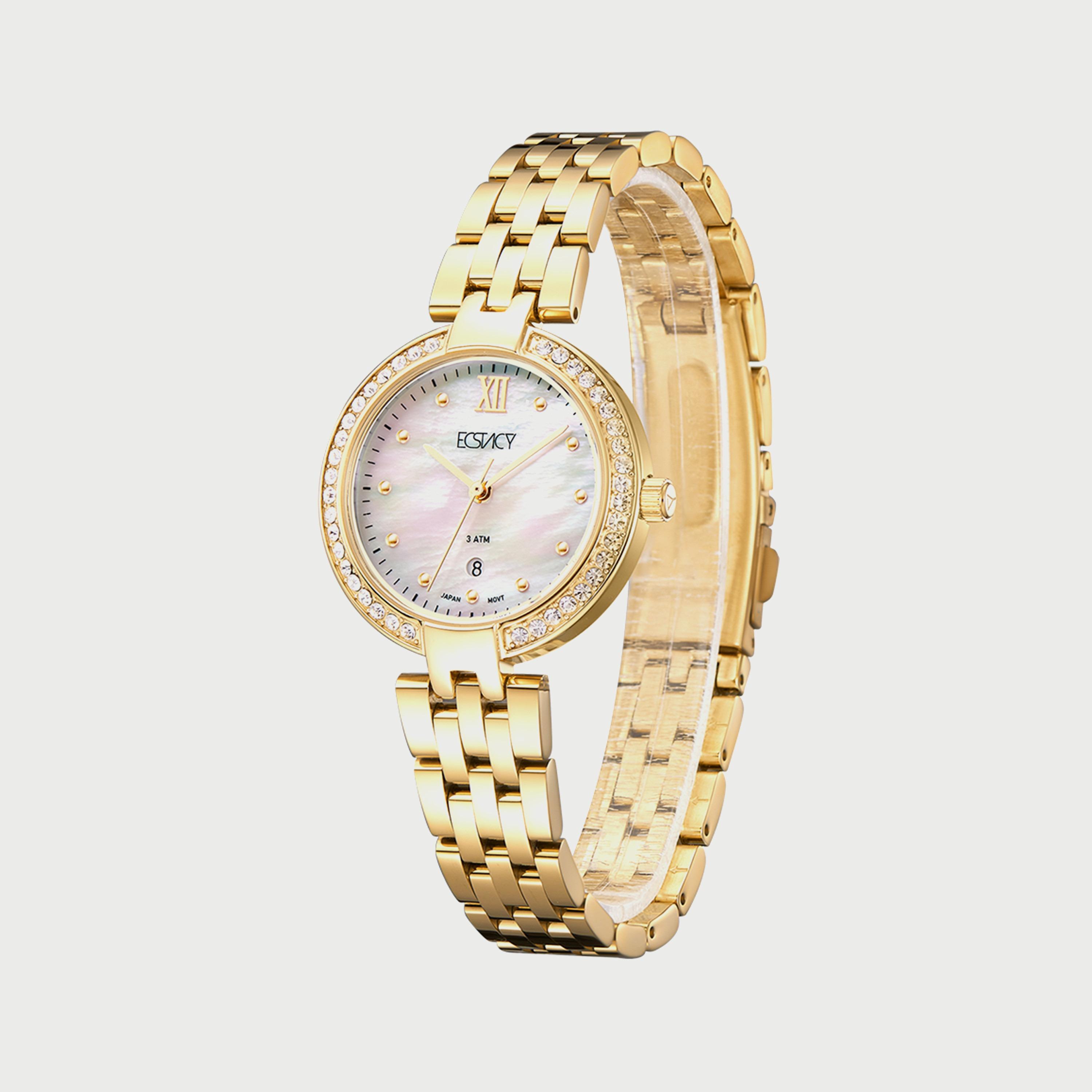 ساعة اكستاسي ذهبية انالوج بسوار ستانلس ستيل E8516-GBGM للنساء-women-watchesandjewellery-watches-image-2