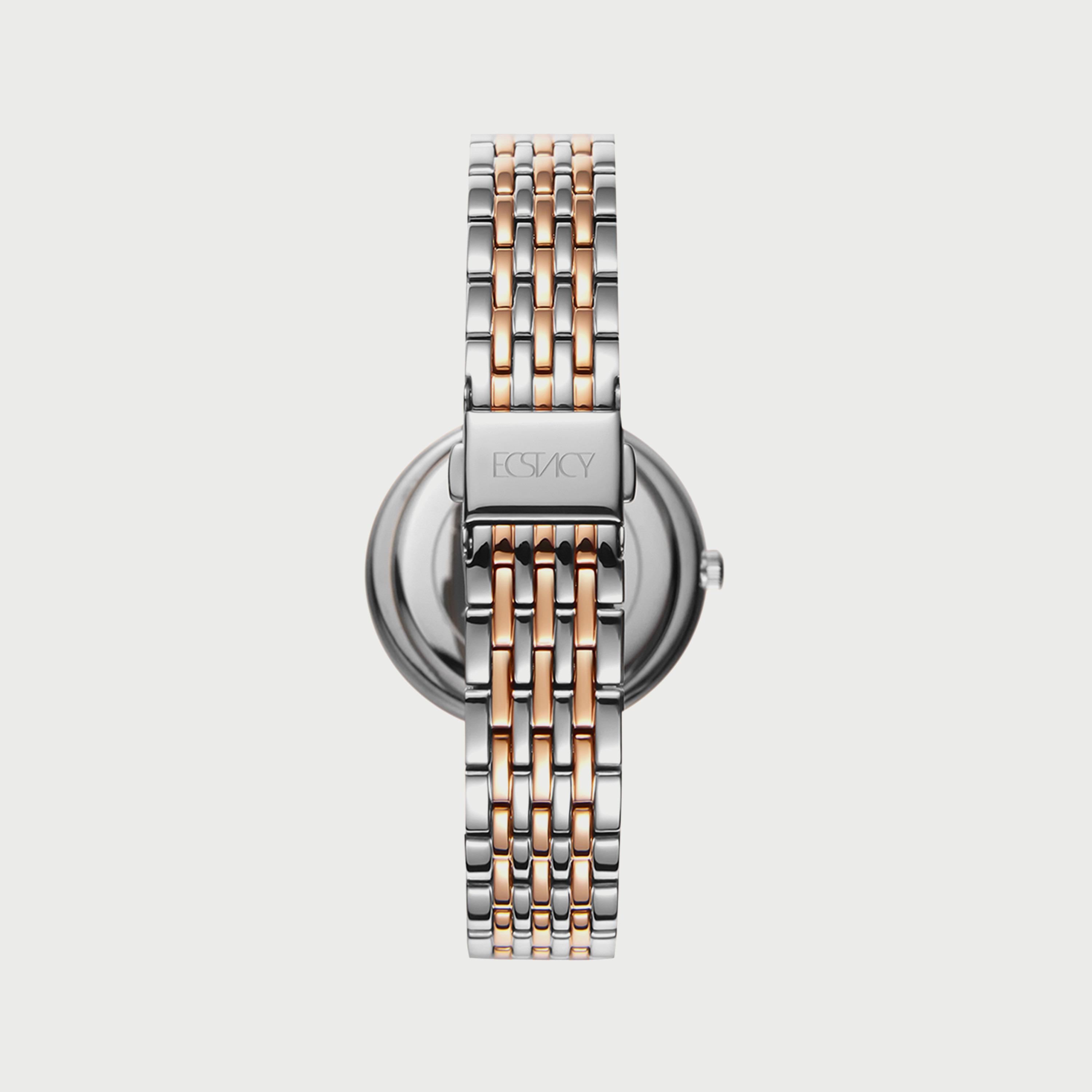 ساعة اكستاسي للنساء باللونين الفضي والذهبي الوردي وبسوار ستانلس ستيل E8513-KBKM-women-watchesandjewellery-watches-image-3