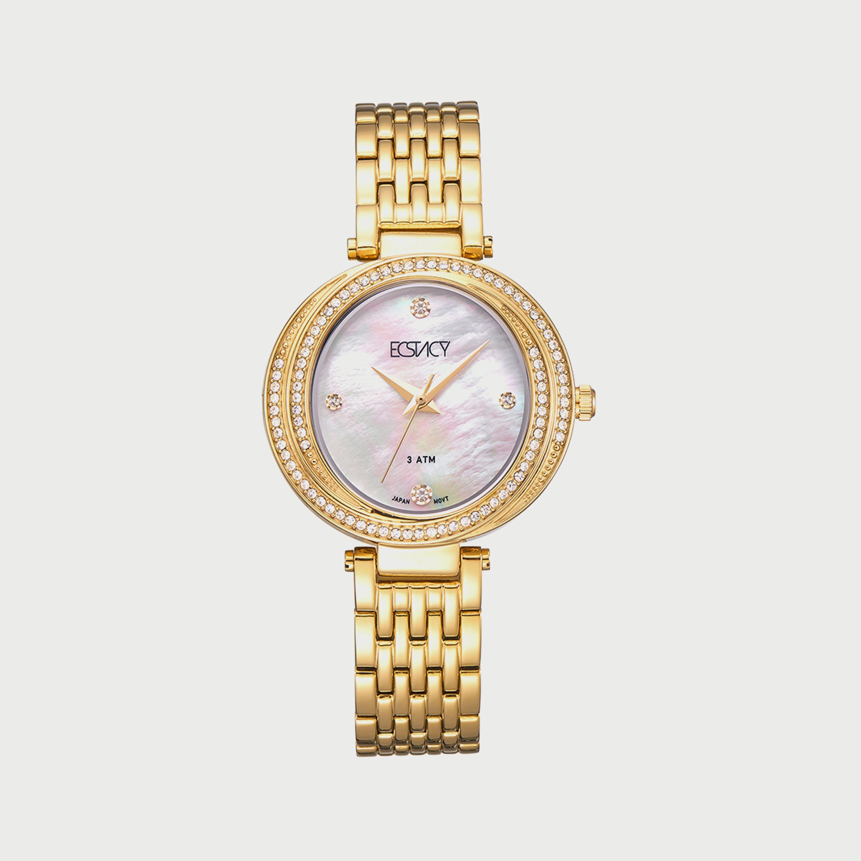 ساعة اكستاسي ذهبية انالوج بسوار ستانلس ستيل E8513-GBGM للنساء-women-watchesandjewellery-watches-image-1