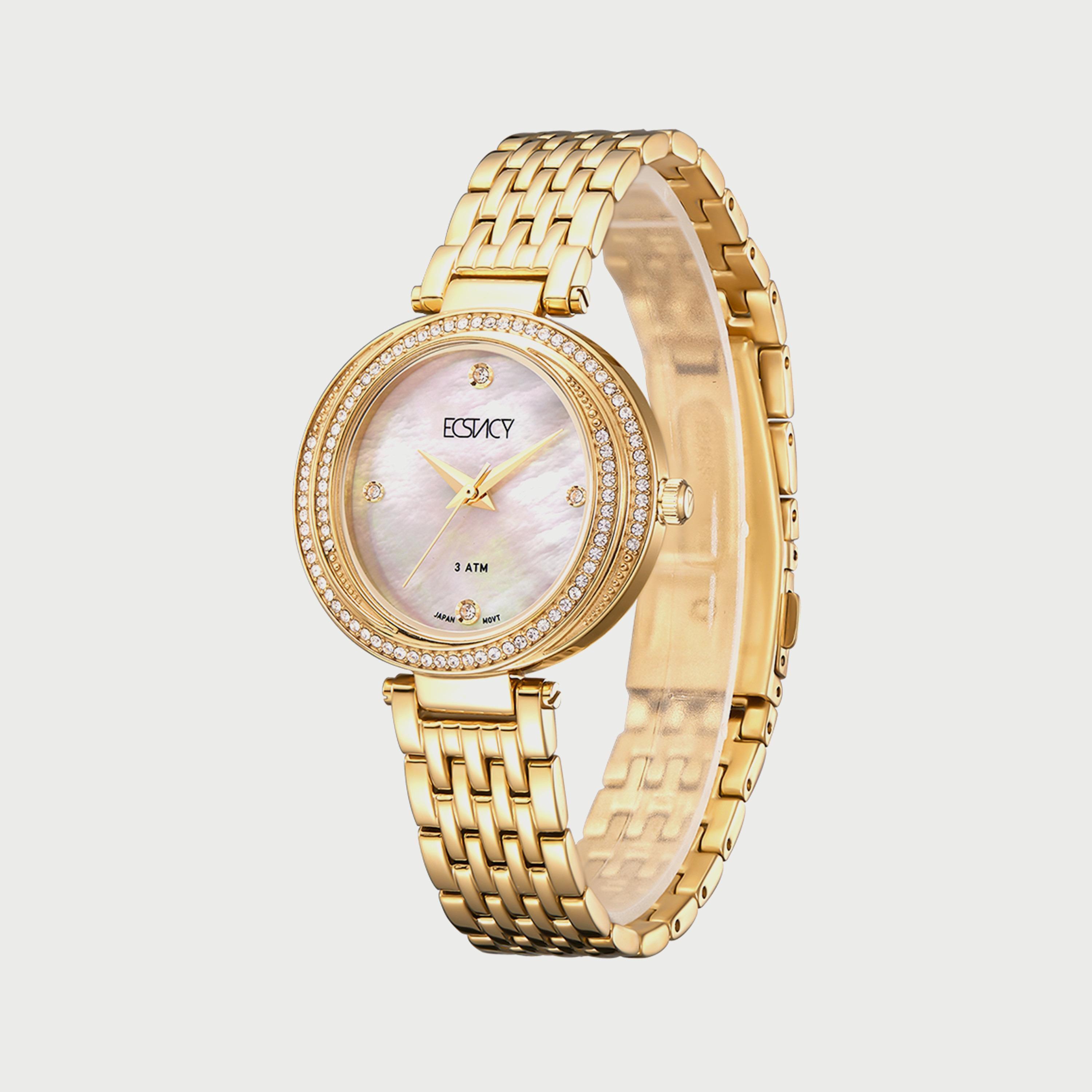 ساعة اكستاسي ذهبية انالوج بسوار ستانلس ستيل E8513-GBGM للنساء-women-watchesandjewellery-watches-image-2