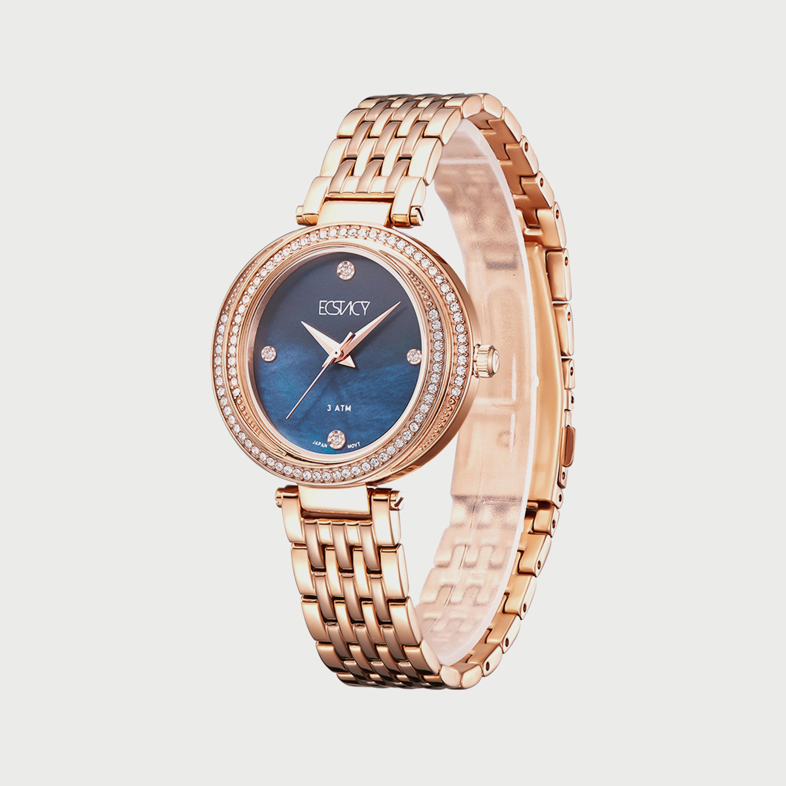 ساعة اكستاسي للنساء بلون ذهبي وردي وبسوار ستانلس ستيل E8513-RBKML-women-watchesandjewellery-watches-image-2