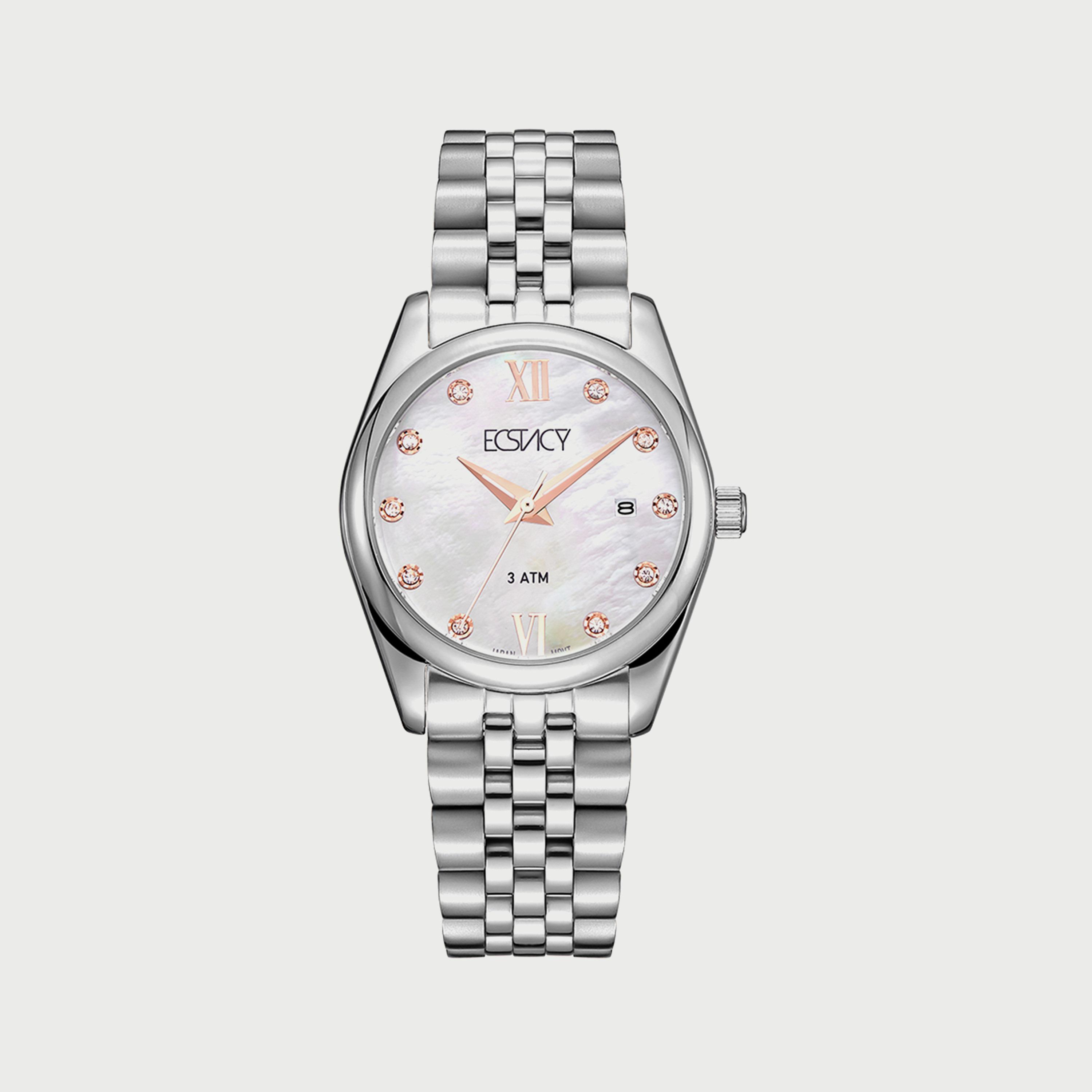 ساعة اكستاسي للنساء بسوار من الستانلس ستيل باللون الفضي E22502-SBSM-women-watchesandjewellery-watches-image-1