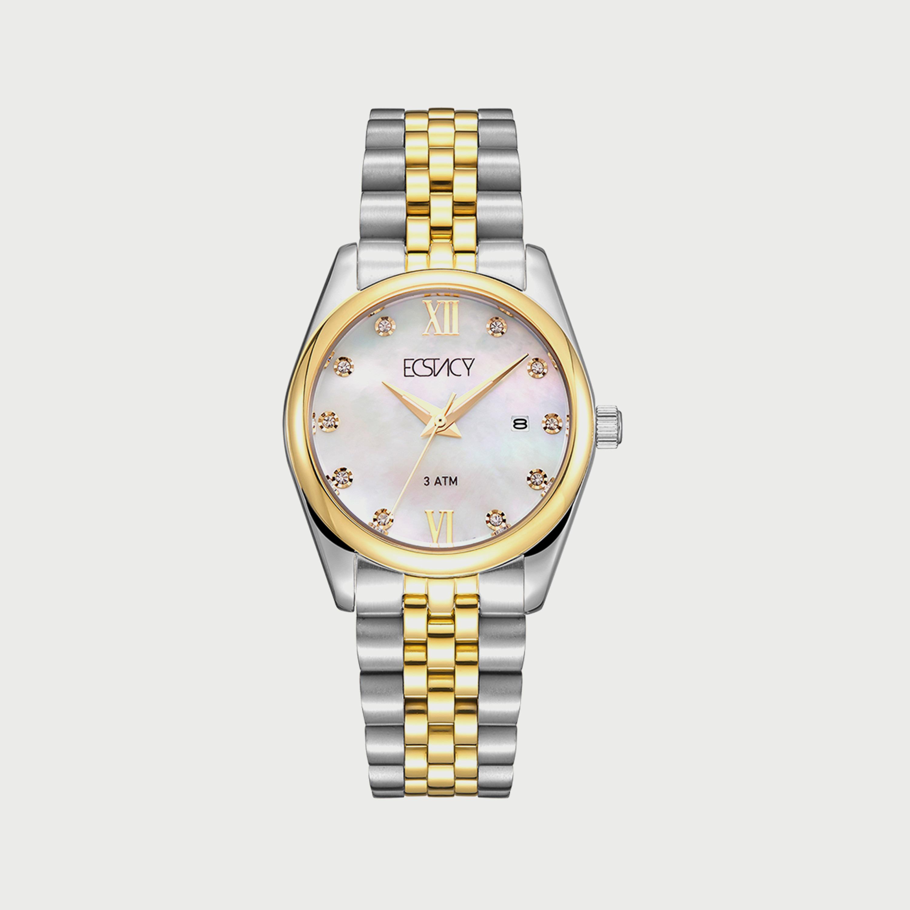ساعة اكستاسي للنساء بسوار من الستانلس ستيل باللونين الفضي والذهبي E22502-TBTM-women-watchesandjewellery-watches-image-1