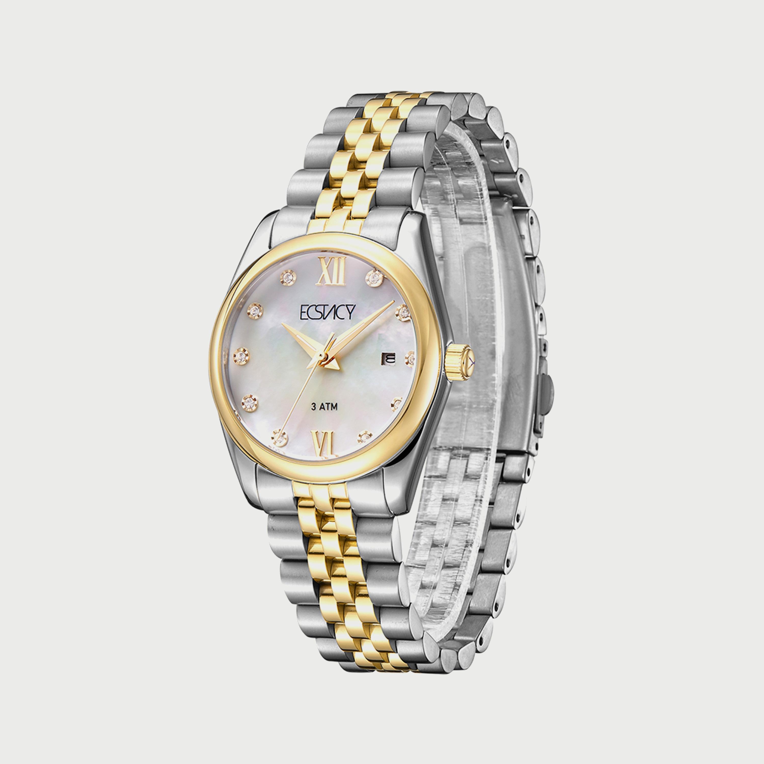 ساعة اكستاسي للنساء بسوار من الستانلس ستيل باللونين الفضي والذهبي E22502-TBTM-women-watchesandjewellery-watches-image-2