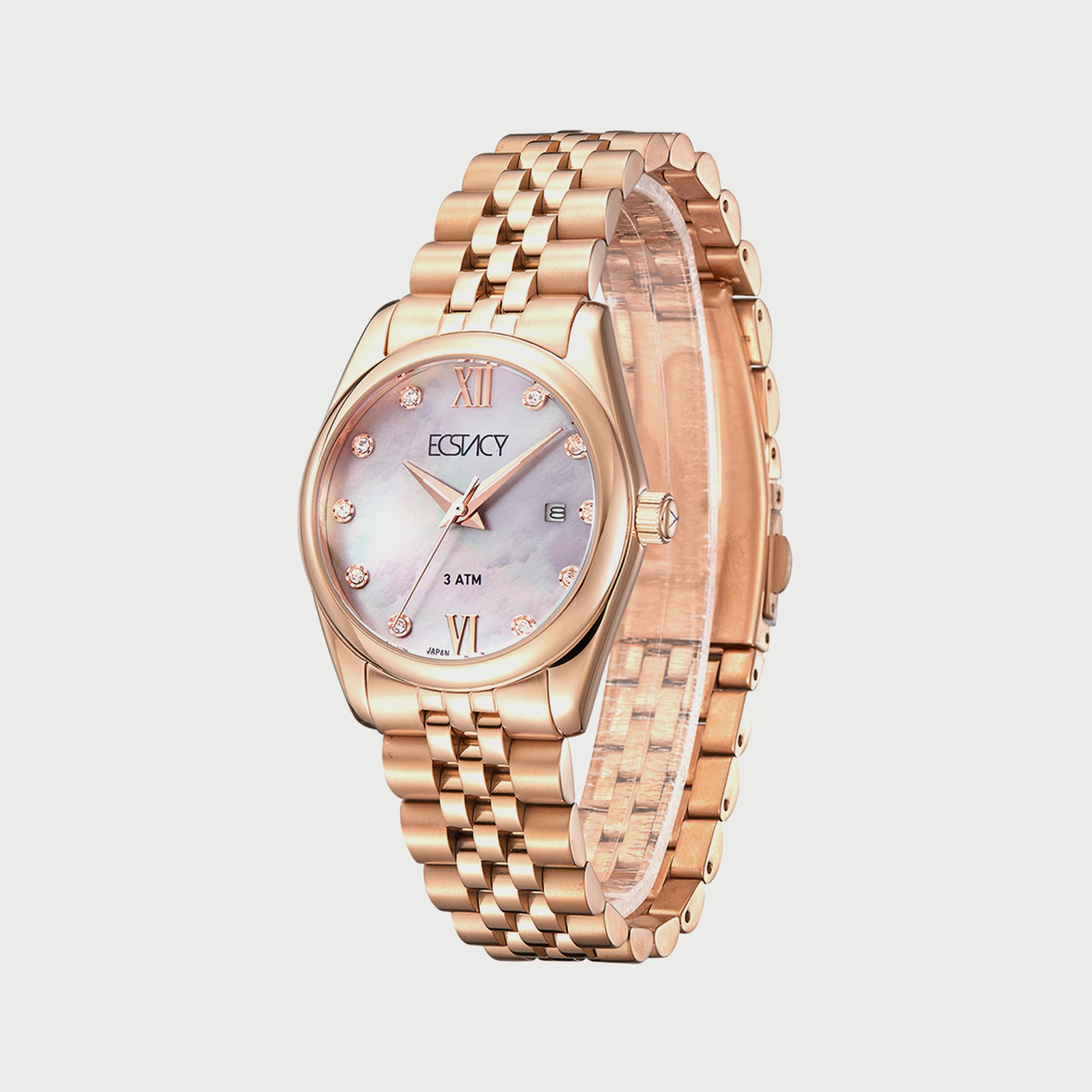 ساعة اكستاسي للنساء بلون ذهبي وردي وبسوار ستانلس ستيل E22502-RBKMX-women-watchesandjewellery-watches-image-2