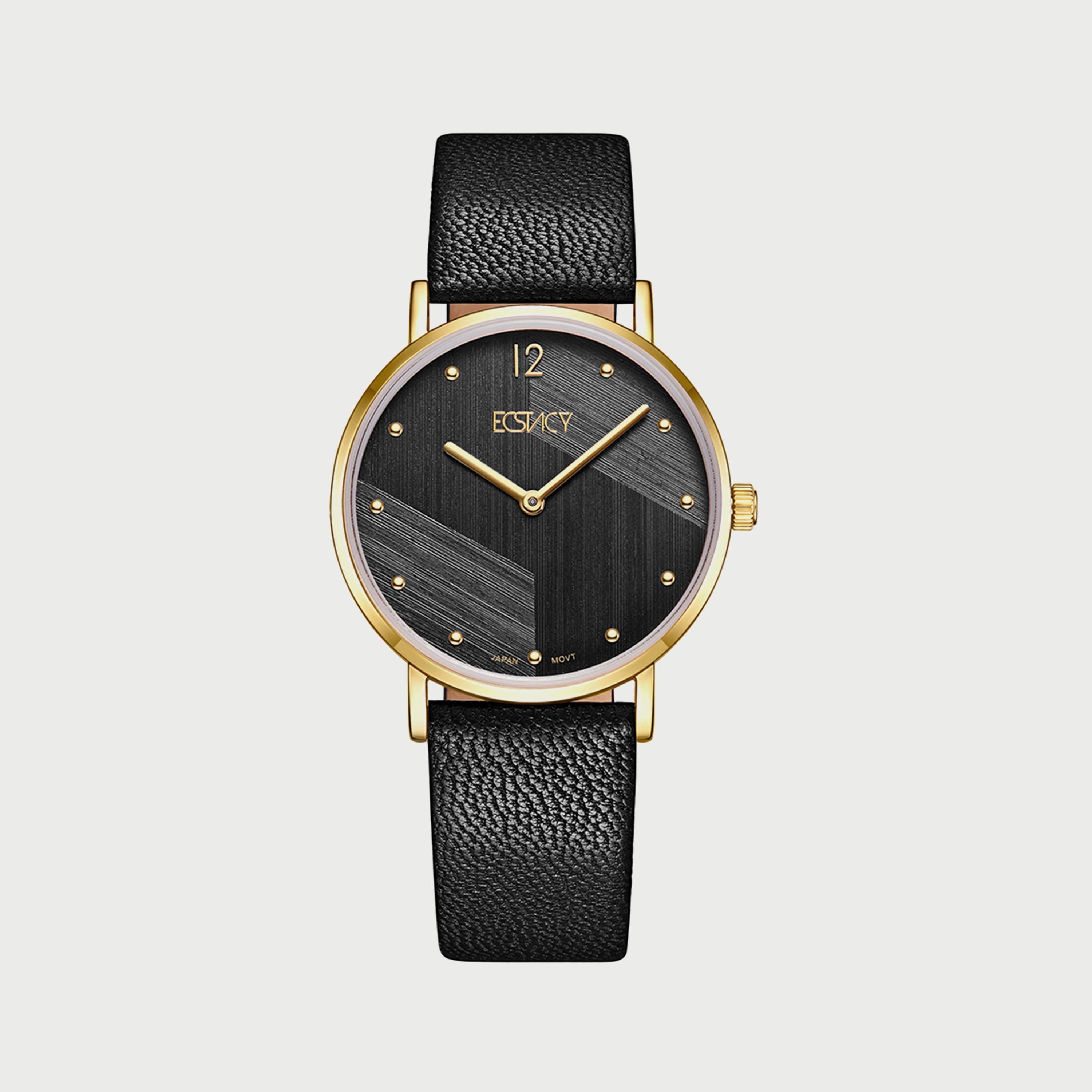 ساعة اكستاسي انالوج بعقارب بسوار جلدي باللون الأسود للنساء E20505-GLBB-women-watchesandjewellery-watches-image-1