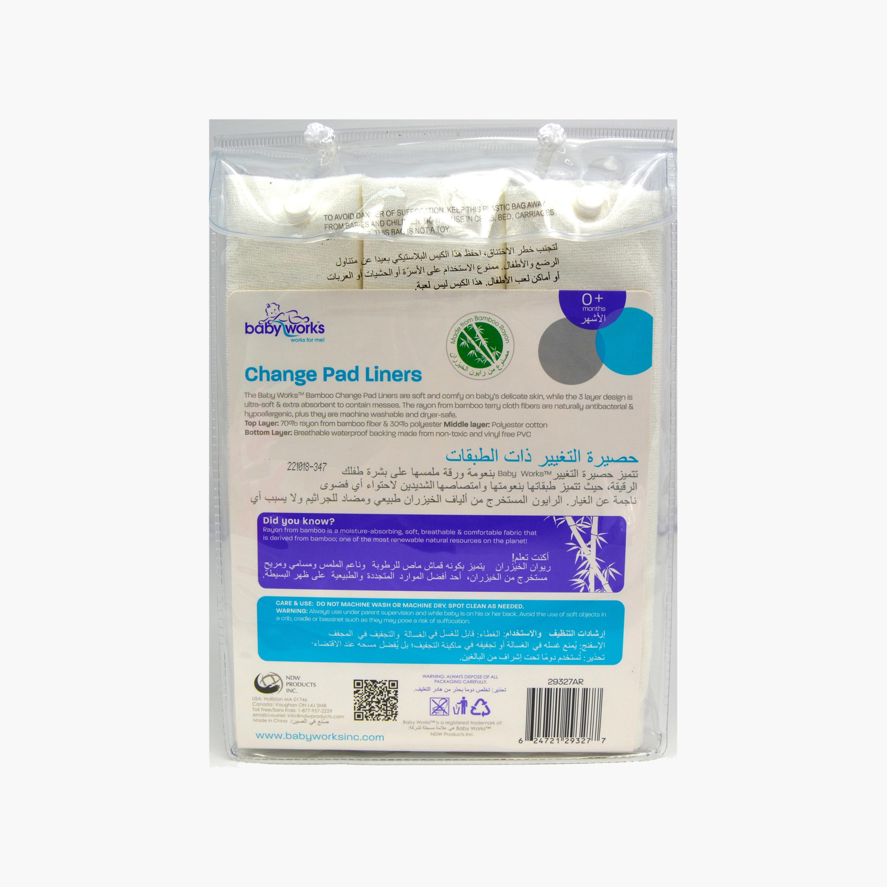 Babyworks 3-Piece Bamboo Change Pad Liner Set-baby-diapering-changingmats-image-1