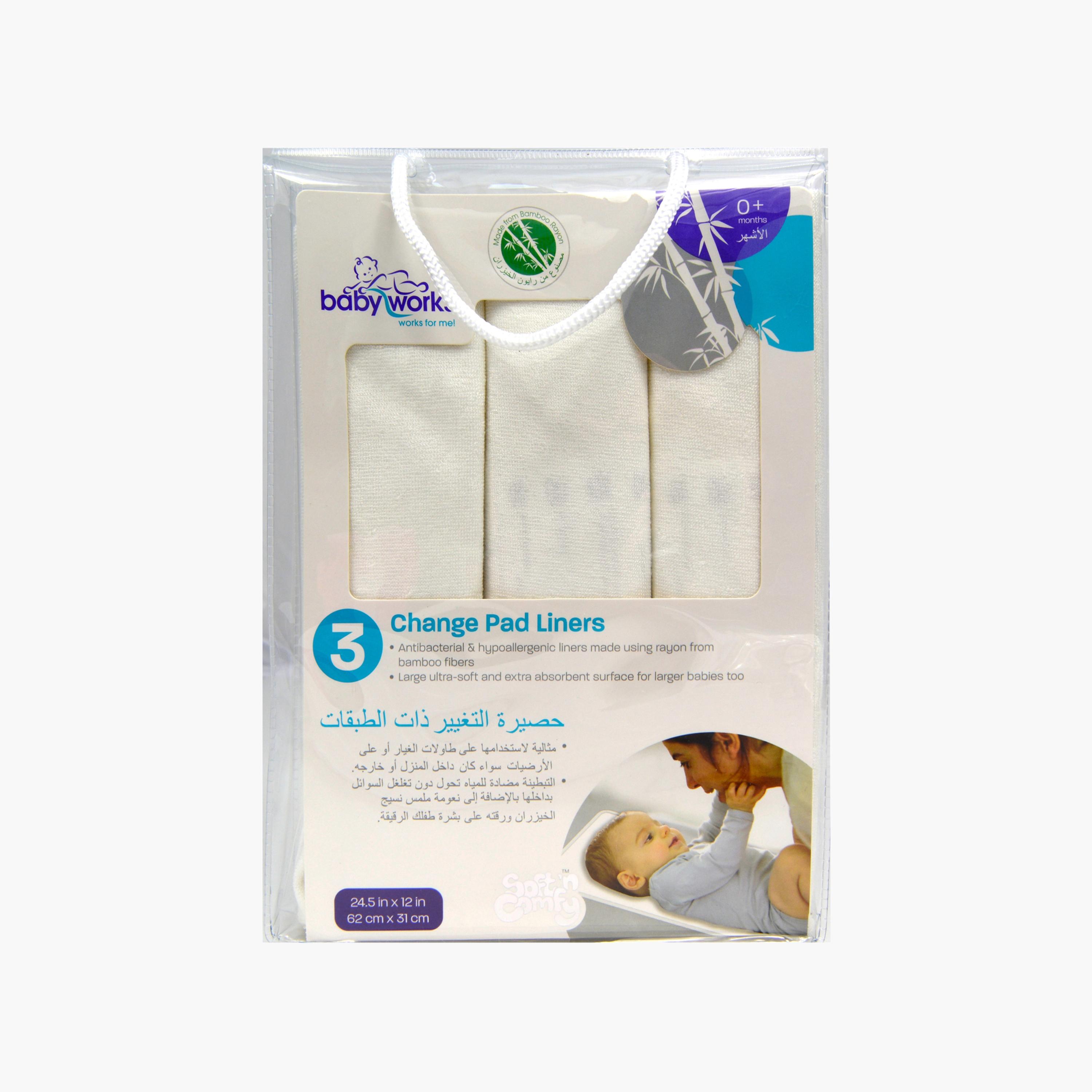 Babyworks 3-Piece Bamboo Change Pad Liner Set-baby-diapering-changingmats-image-2
