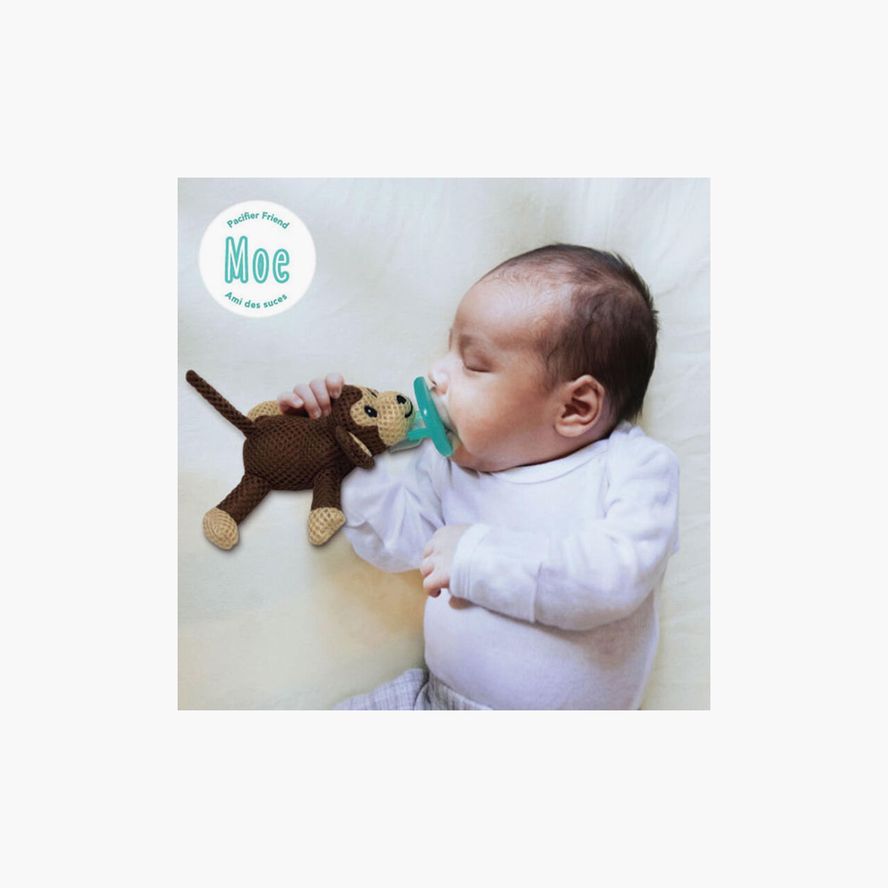 Babyworks Moe Monkey Pacifier Friend with Pacifier-baby-feeding-pacifiers-image-4