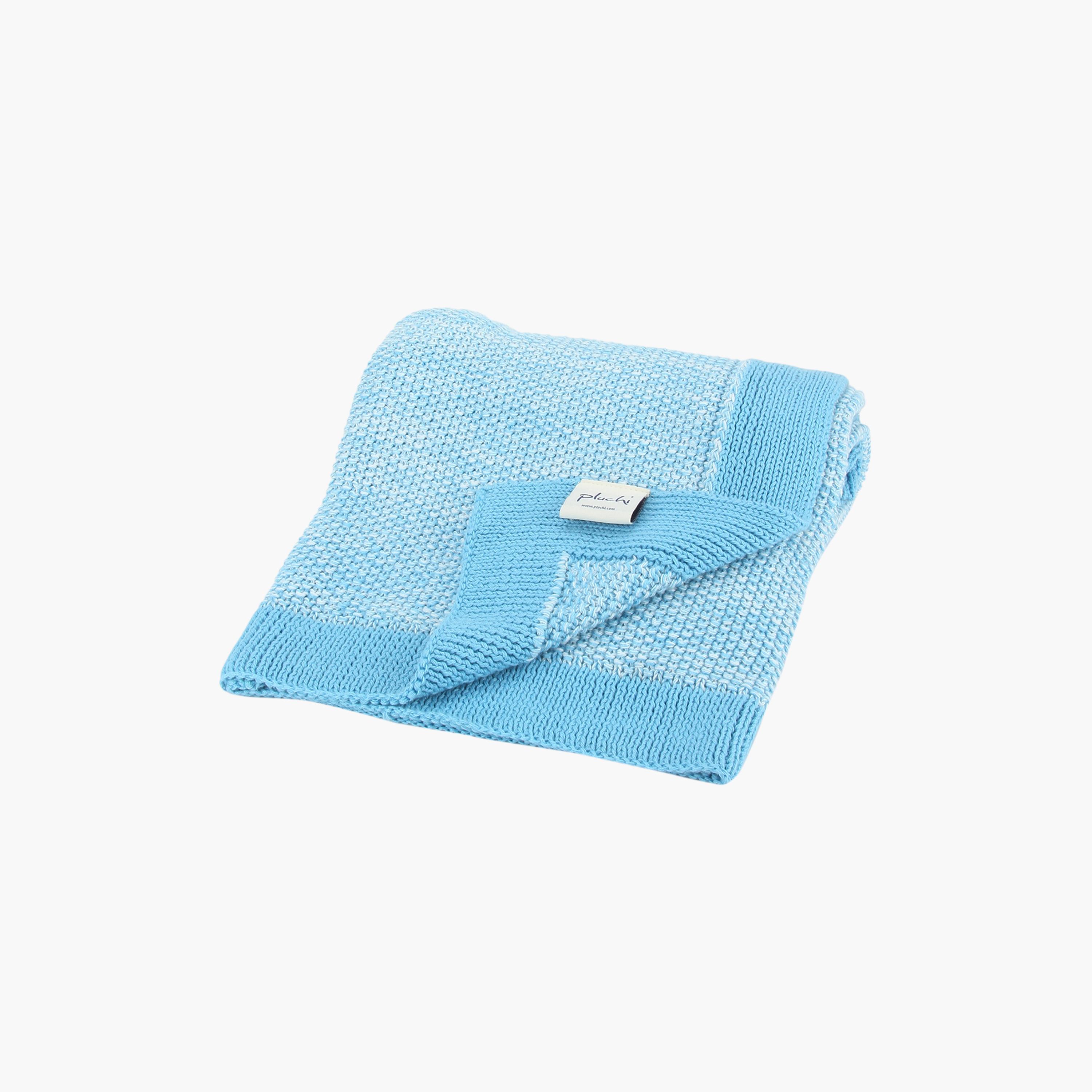 Pluchi Knitted Cotton Blanket and Noah Elephant Toy Set-baby-nursery-blanketsandswaddles-blanketsandquilts-image-2