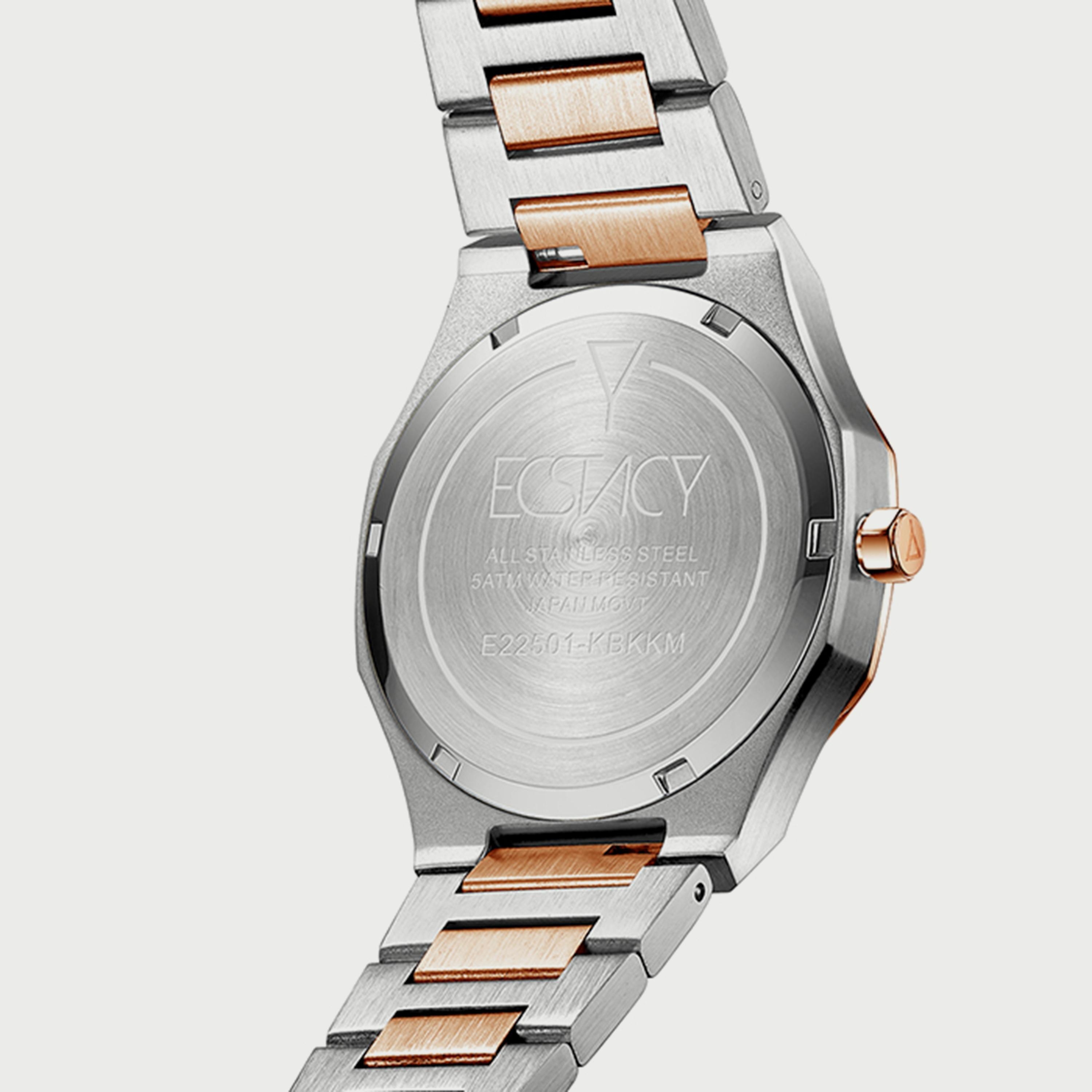  E22501-KBKKM ساعة إكستاسي للنساء أنالوج بسوار من الستانلس ستيل الذهبي الوردي والفضي-women-watchesandjewellery-watches-image-3