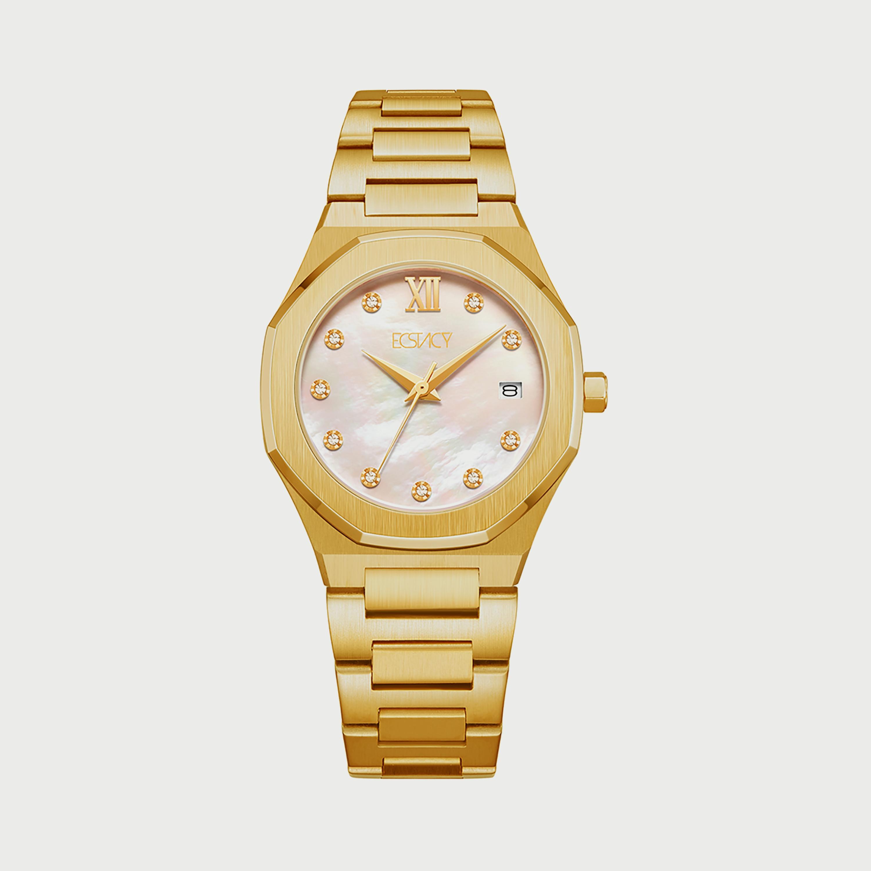  E22501-GBGM ساعة إكستاسي للنساء أنالوج بسوارالستانلس ستيل الذهبي-women-watchesandjewellery-watches-image-1