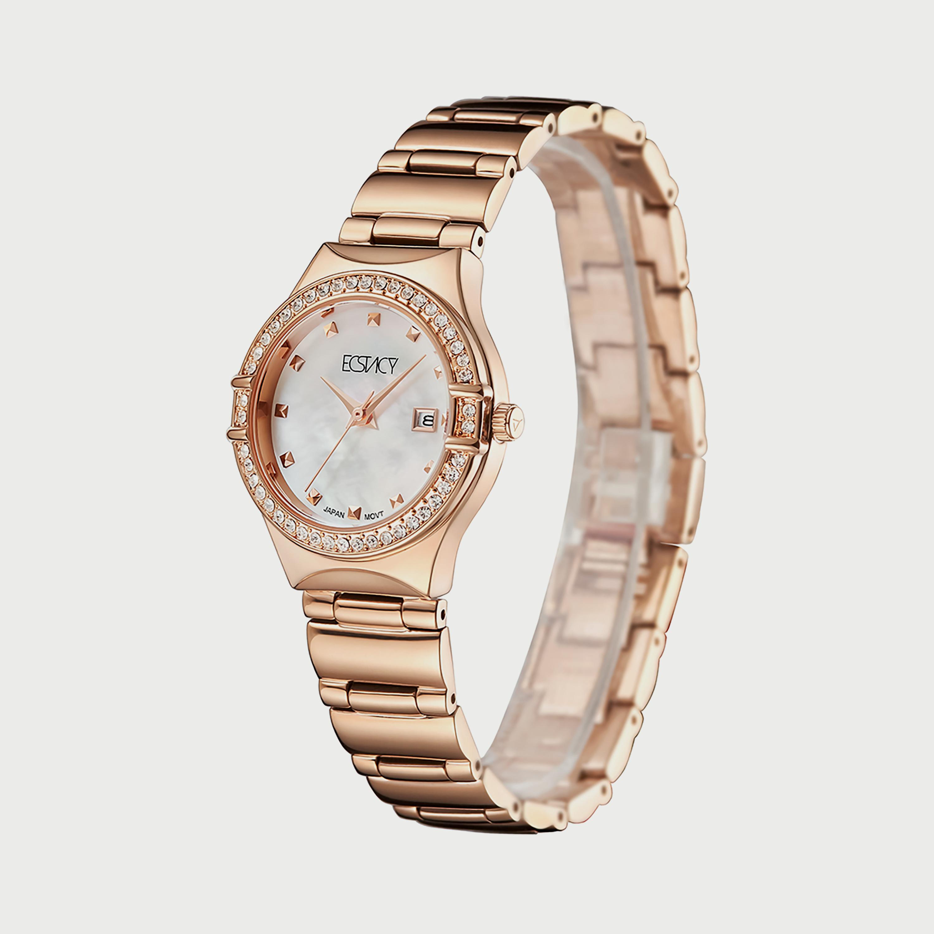 ساعة يد تناظرية فضية وذهبية بسوار ستانلس ستيل للنساء من أوماكس - 00JEC052N008-women-watchesandjewellery-watches-image-2