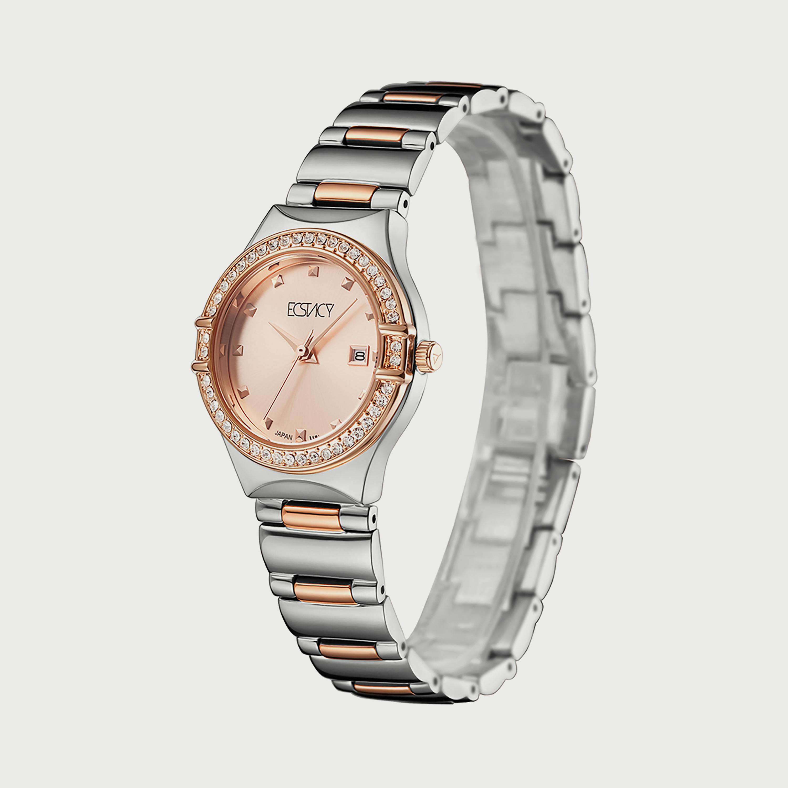  E6512-KBKK ساعة إكستاسي للنساء أنالوج بسوار من الستانلس ستيل الذهبي الوردي والفضي-women-watchesandjewellery-watches-image-2