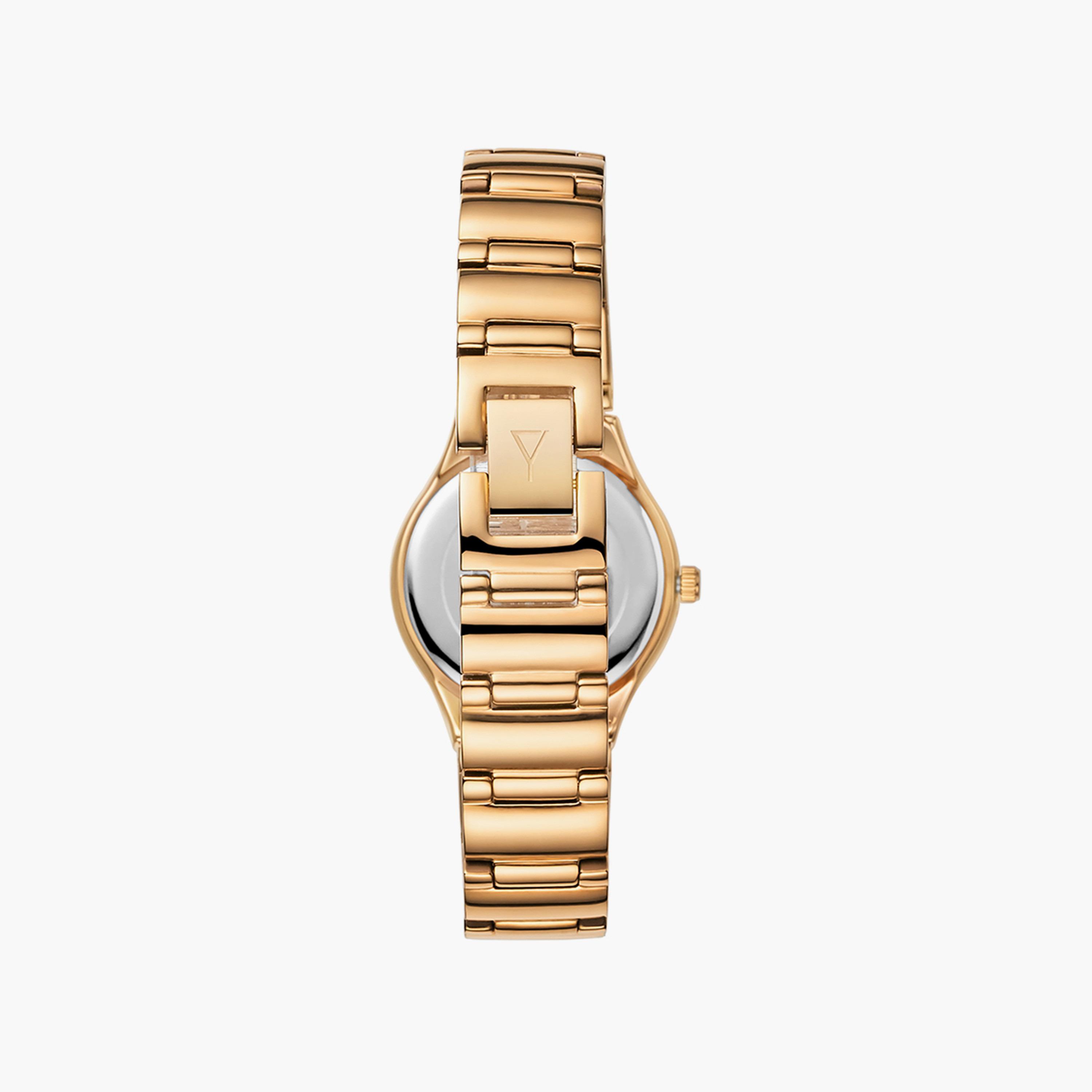 ساعة أنالوج ذهبية بسوار ستانلس ستيل من إكستاسي | E6512-GBGM-women-watchesandjewellery-watches-image-3