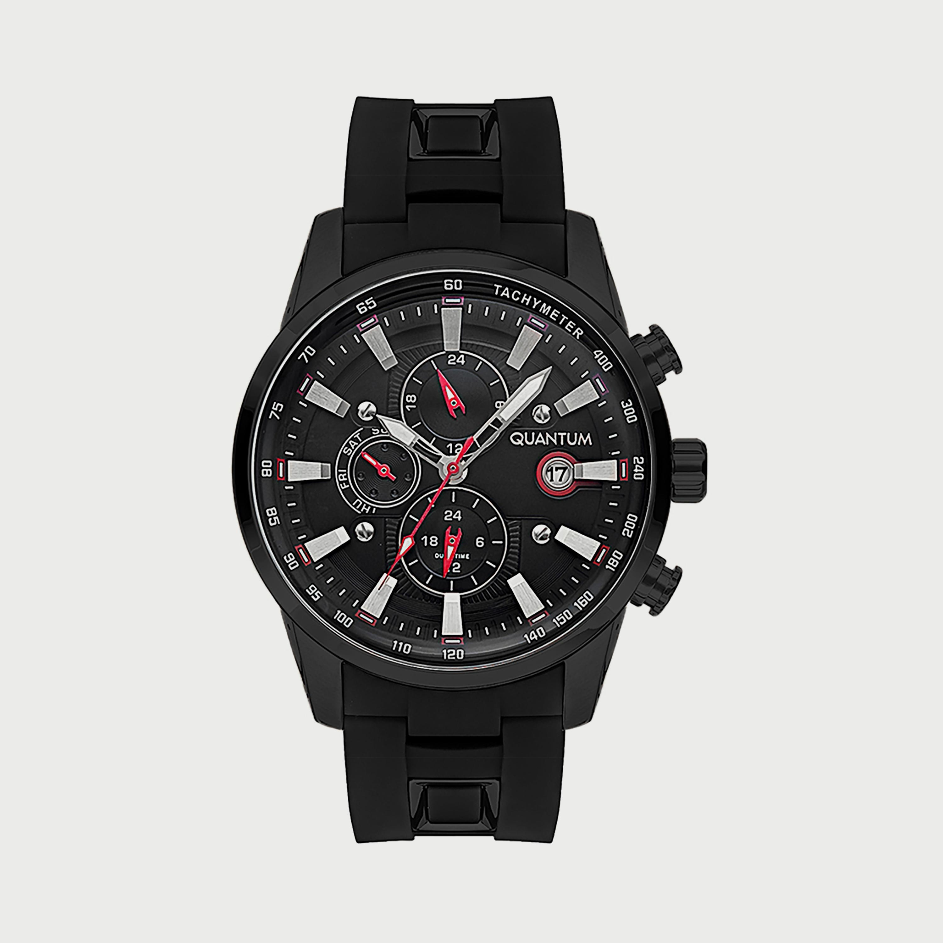 ADG678.661 ساعة من كوانتوم للرجال مزود بسوار سيليكون كرونوغراف أسود-men-watchesandjewellery-watches-image-1