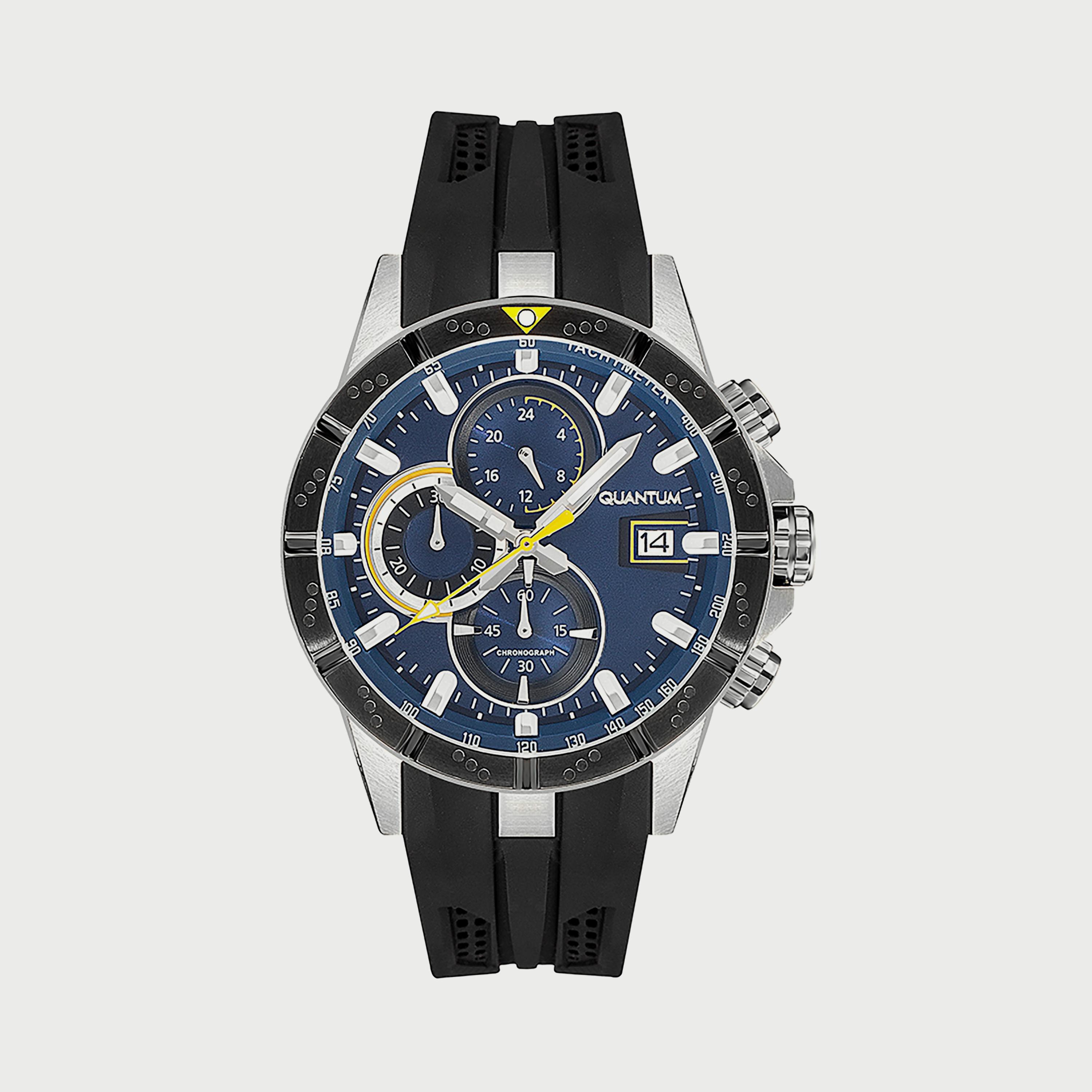 Quantum Men's Black Chronograph Silicone Strap Watch HNG893.392-men-watchesandjewellery-watches-image-1